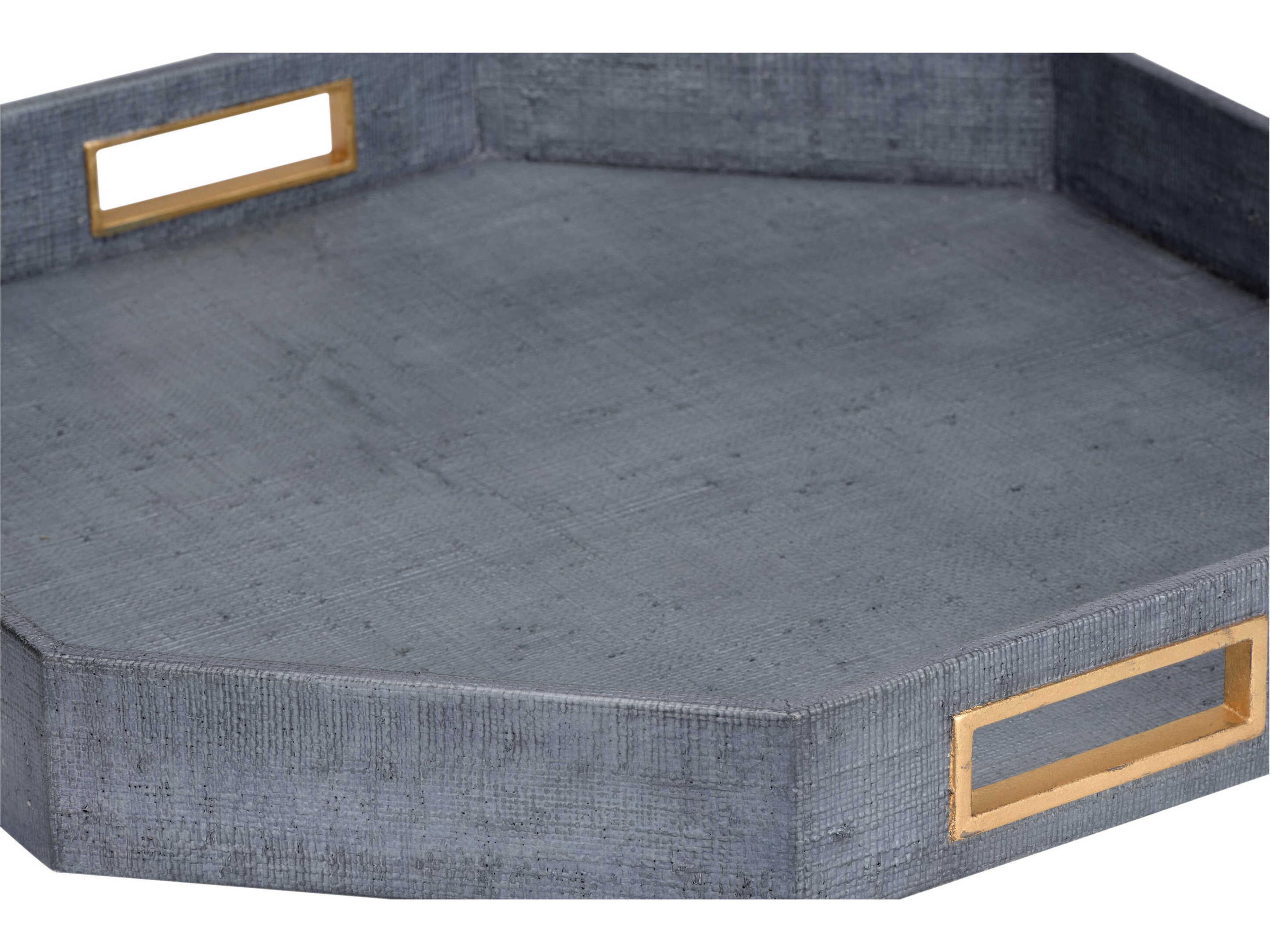 Chelsea House Royal Oak Blue Gold Leaf Tray