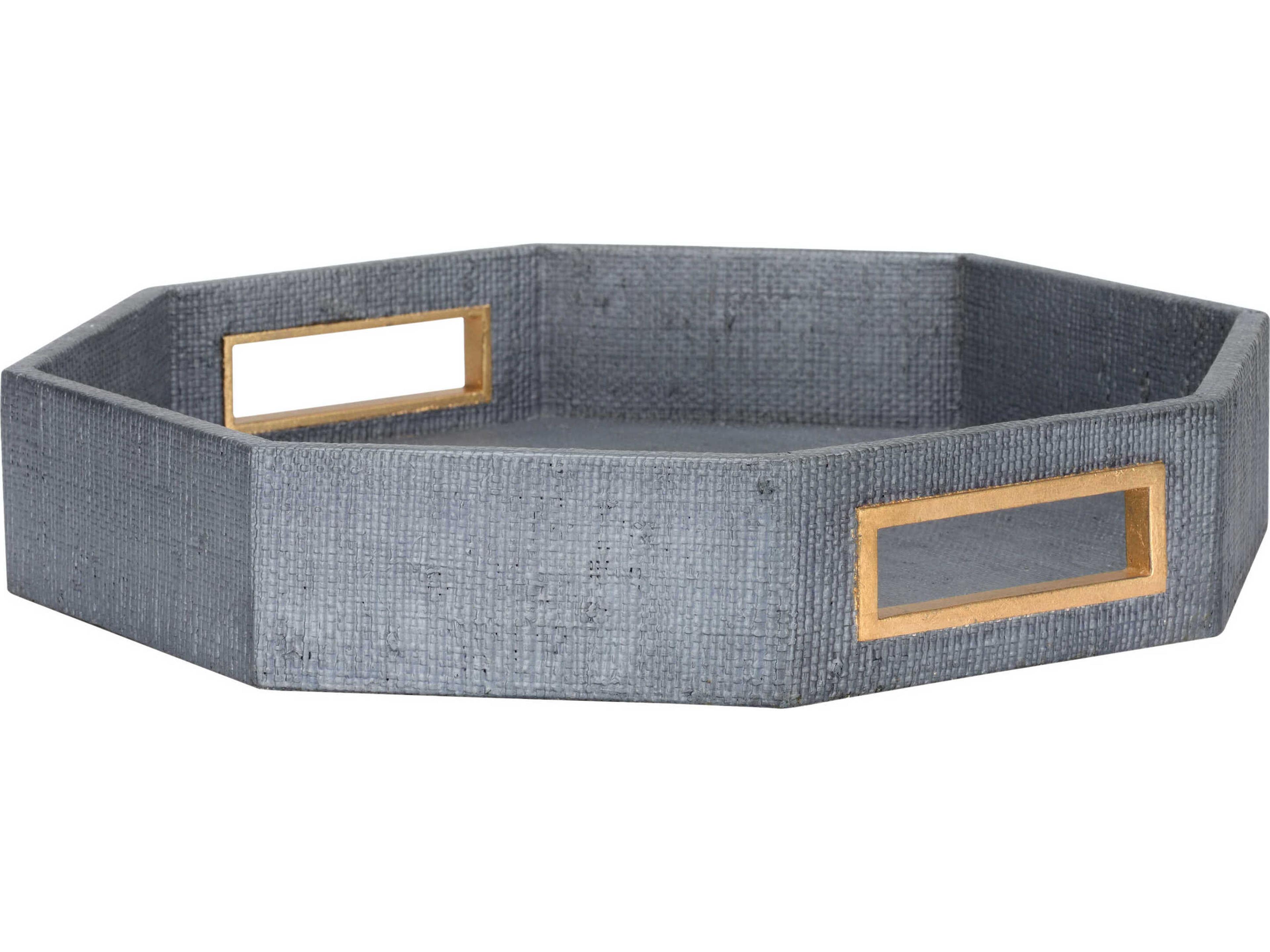 Chelsea House Royal Oak Blue Gold Leaf Tray