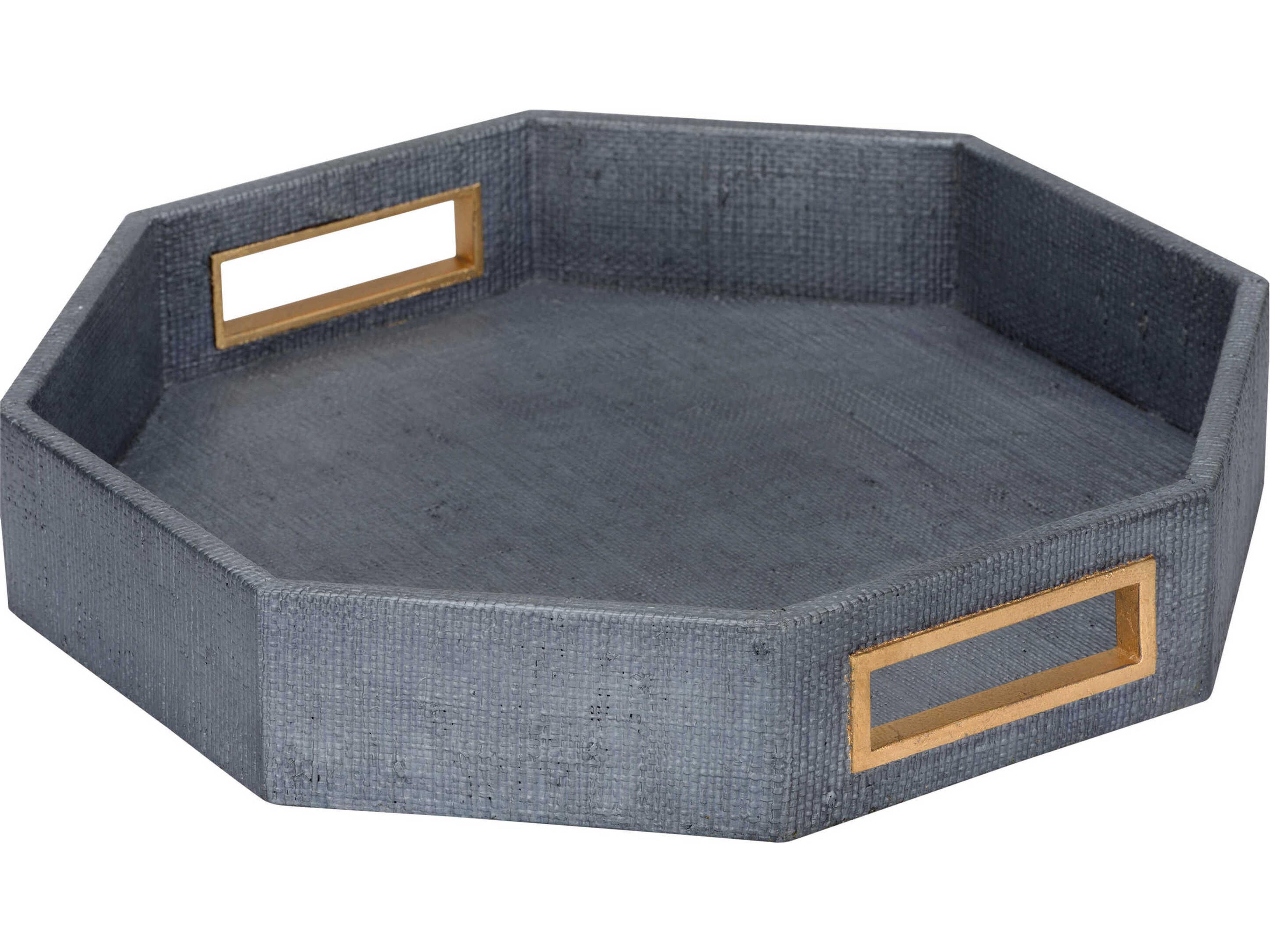 Chelsea House Royal Oak Blue Gold Leaf Tray