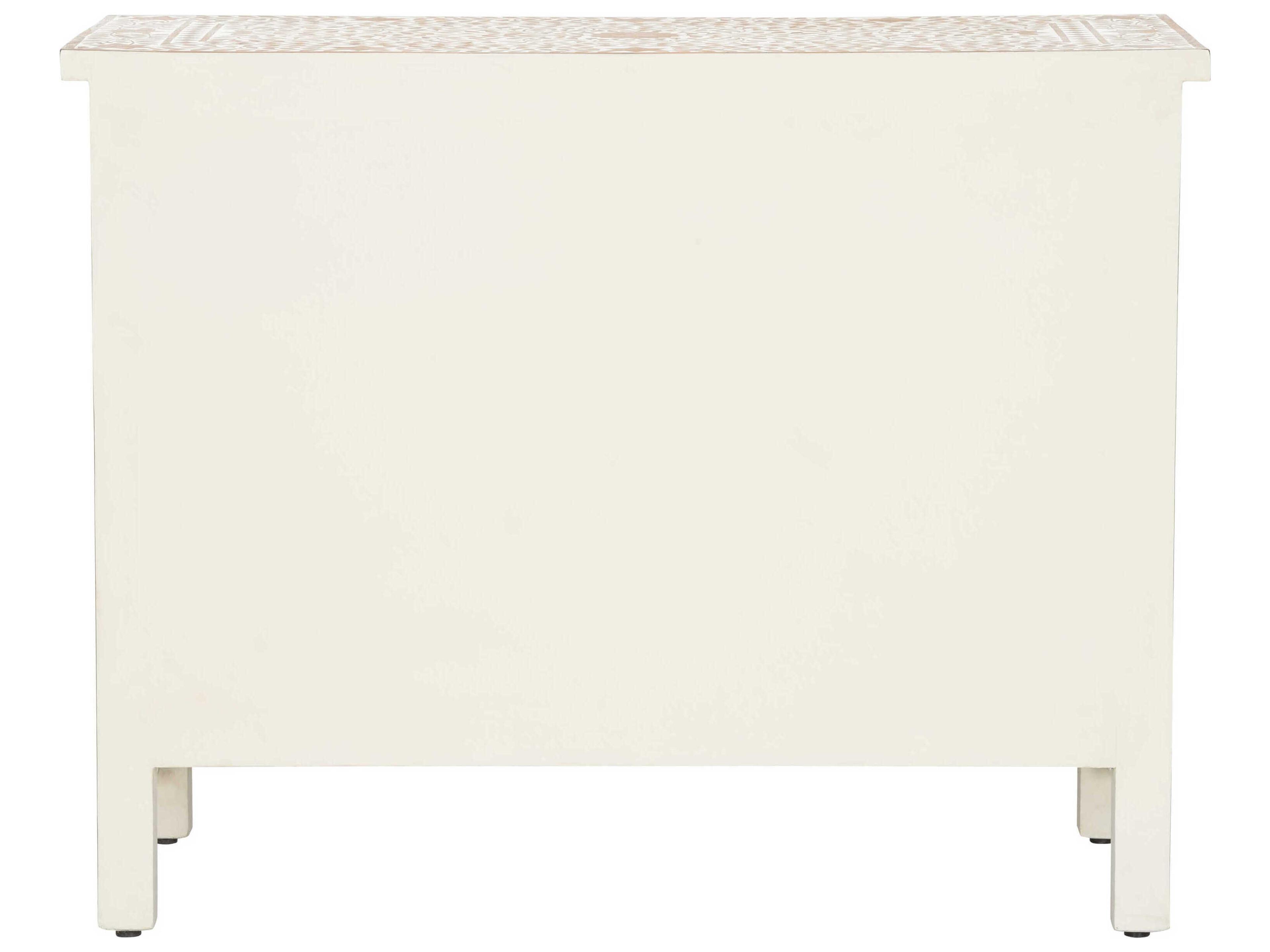 Chelsea House Zara Brown White Teak Wood Accent Chest
