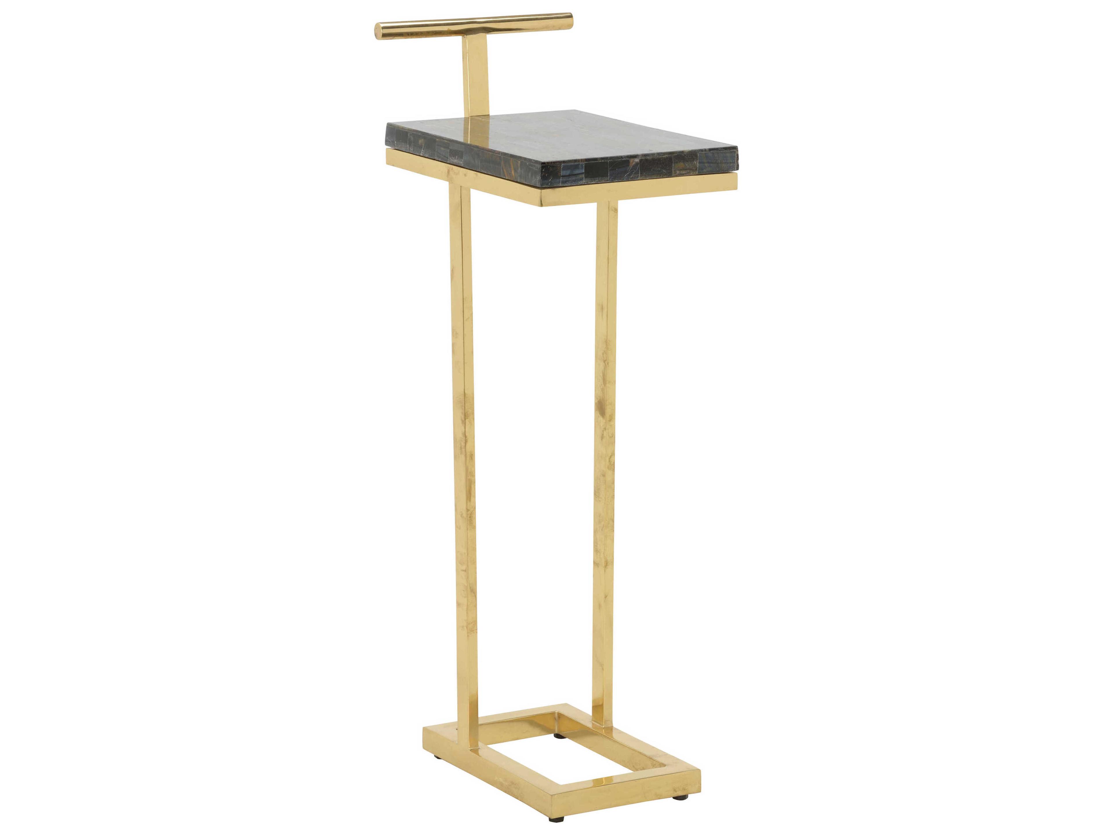 Chelsea House Rectangular Stone Natural Black Maya End Table