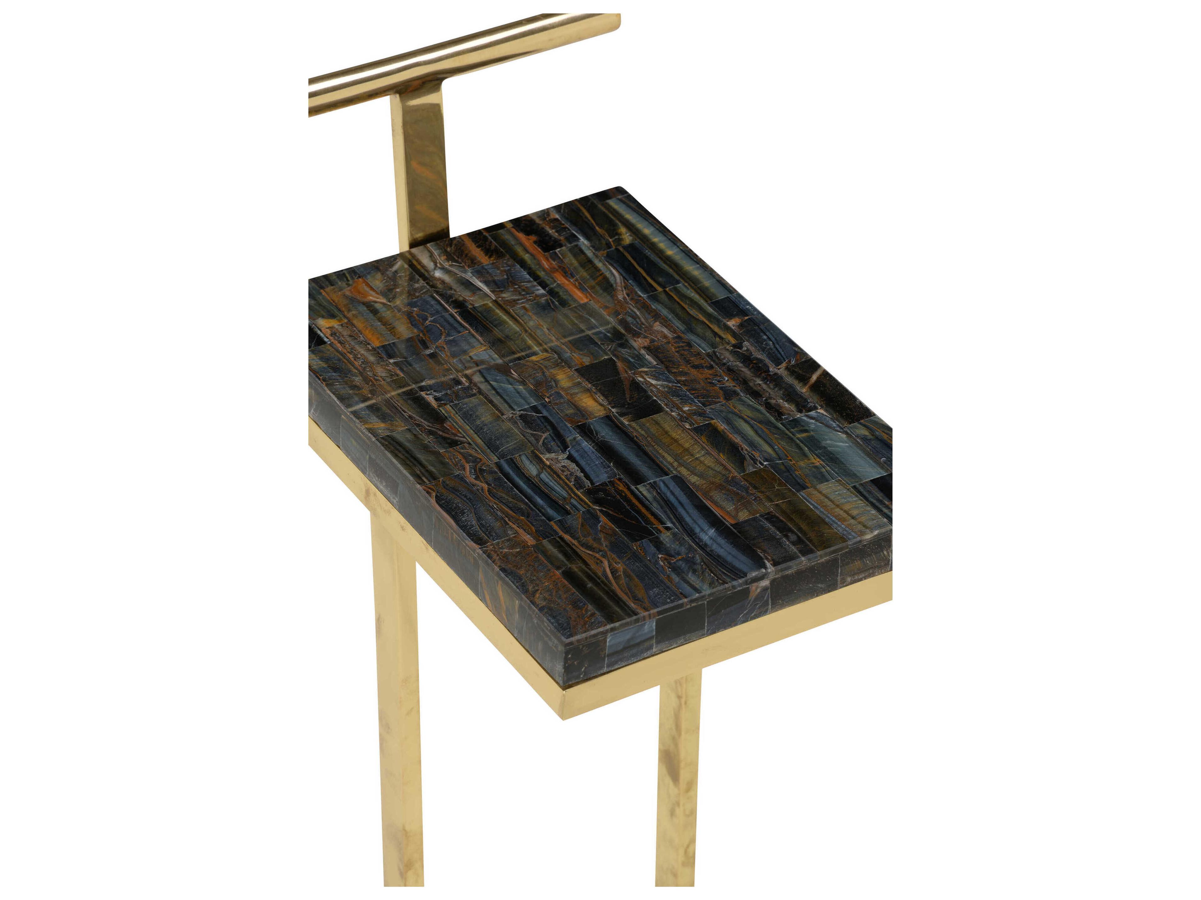 Chelsea House Rectangular Stone Natural Black Maya End Table