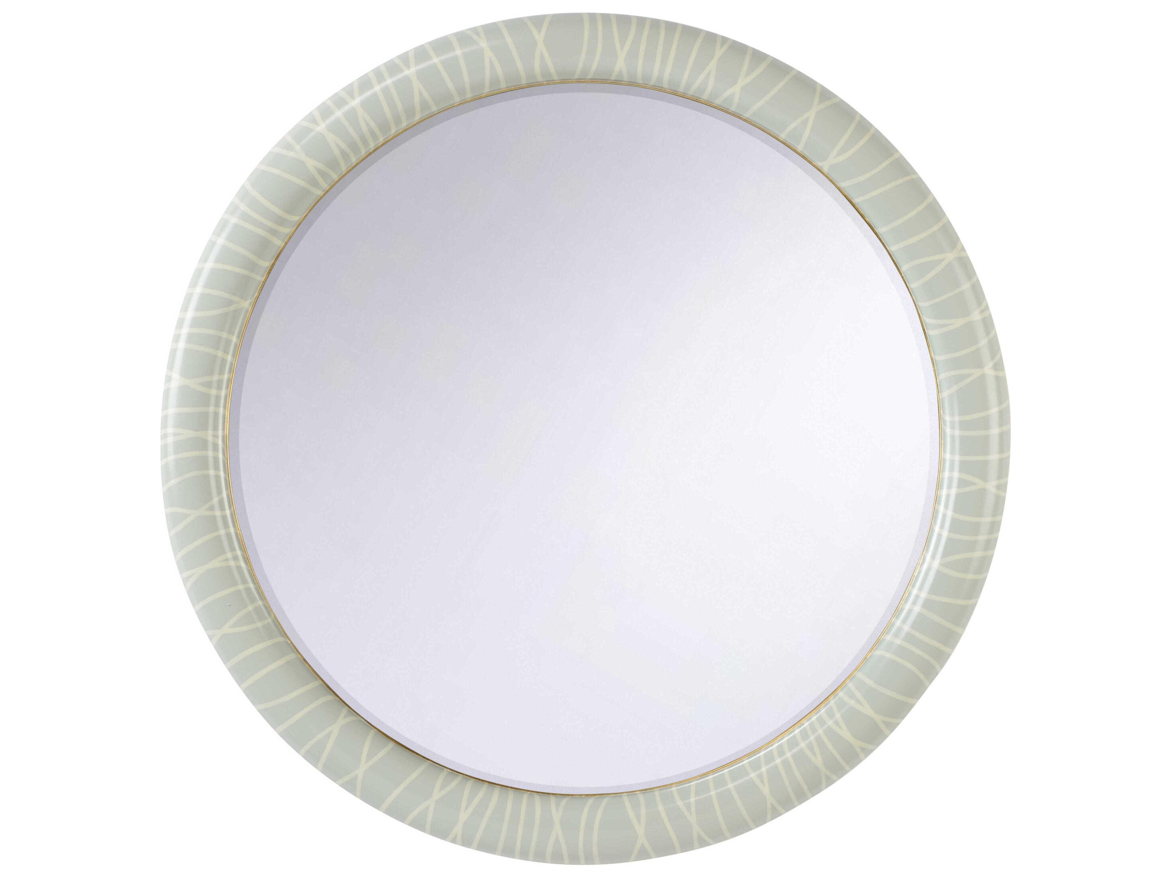 Shayla Copas String Along Shayla Copas Gray White Round Wall Mirror