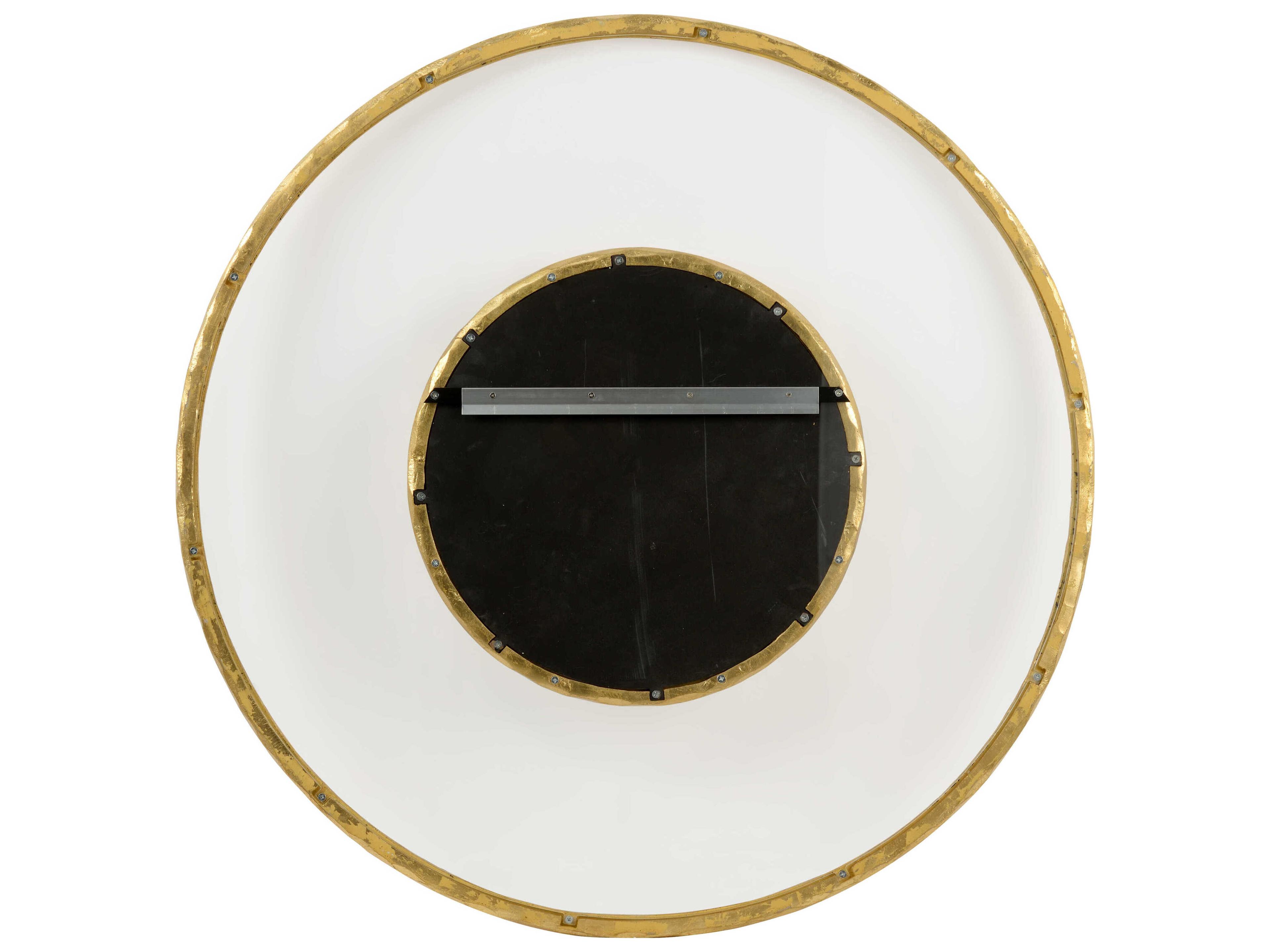 Chelsea House Hand Hammered and Acrylic Gold Round Wall Mirror