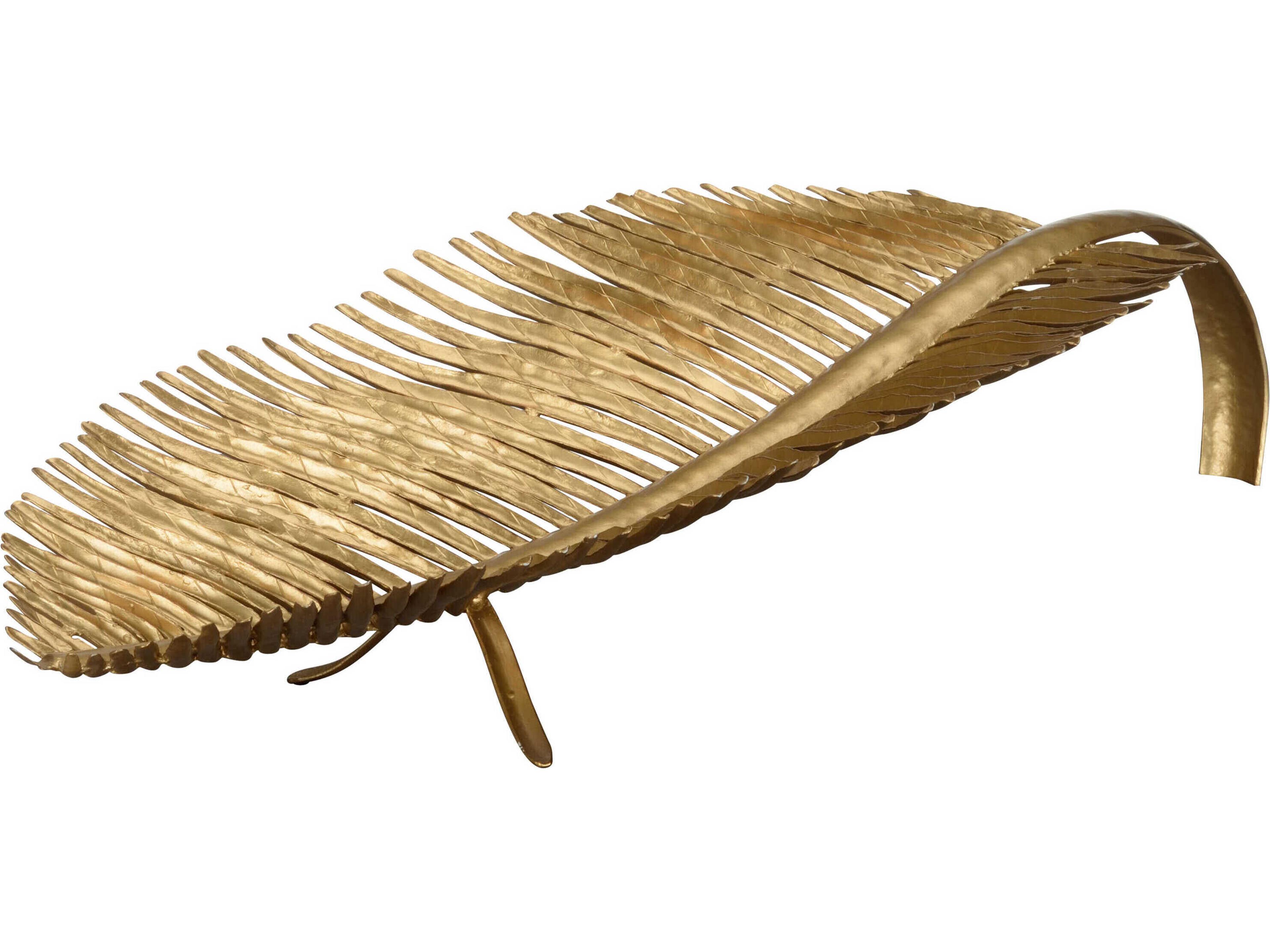 Chelsea House Metallic Gold Palm Leaf Fruit Decorative Bowl