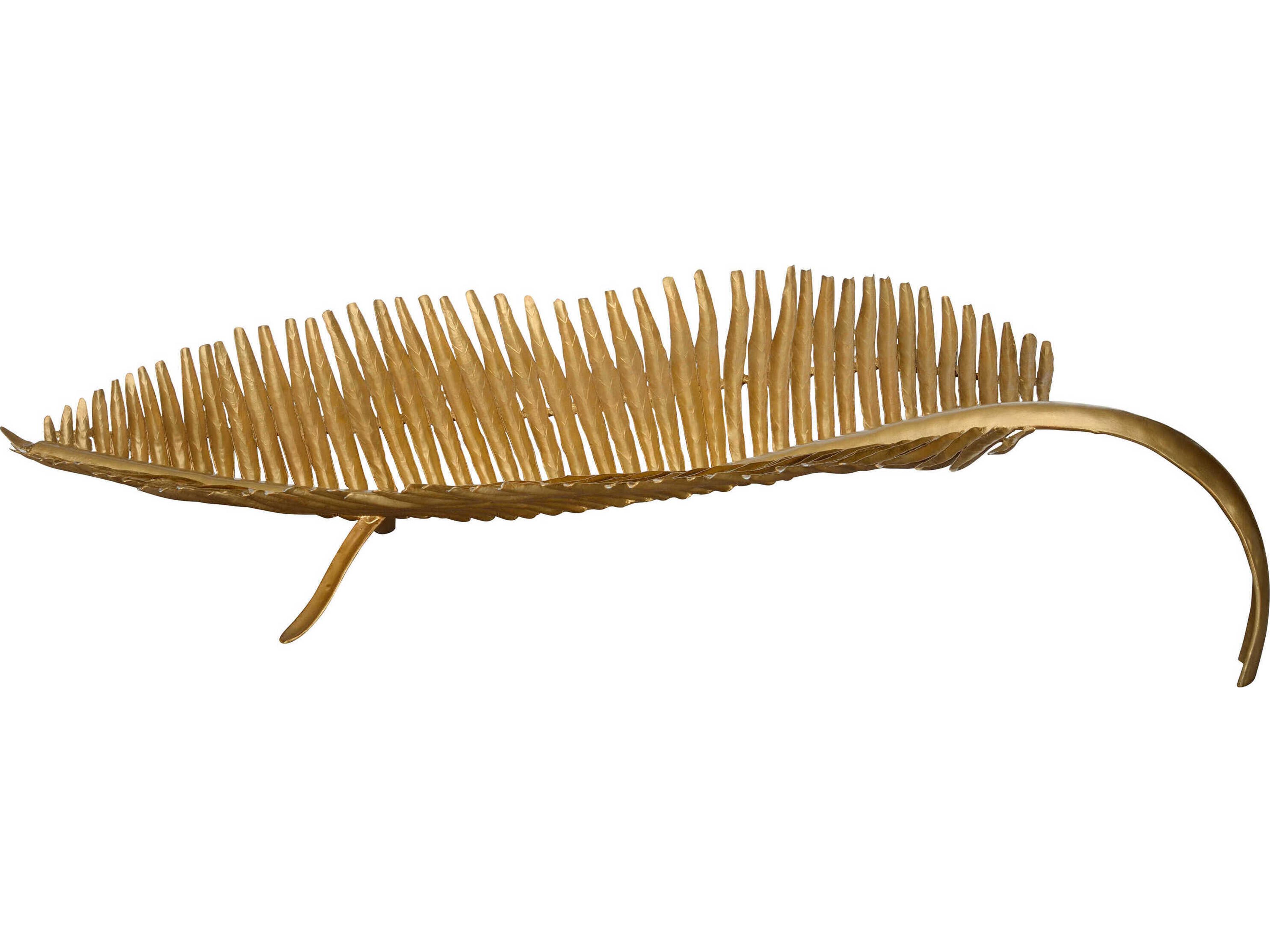 Chelsea House Metallic Gold Palm Leaf Fruit Decorative Bowl