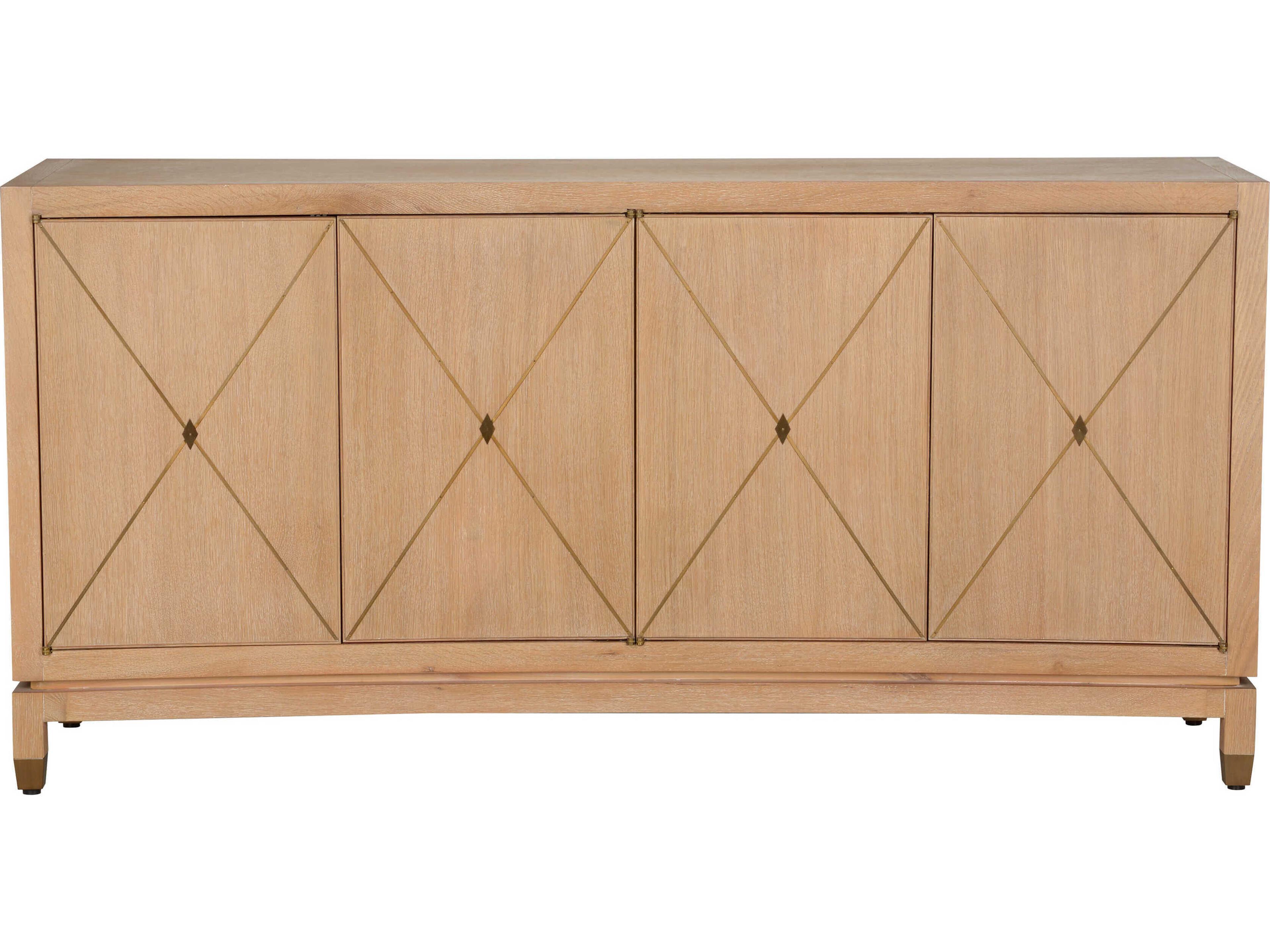 Chelsea House Jamie Merida Rectangular Wood Oak Coffee Bronze Brentwood Console Table