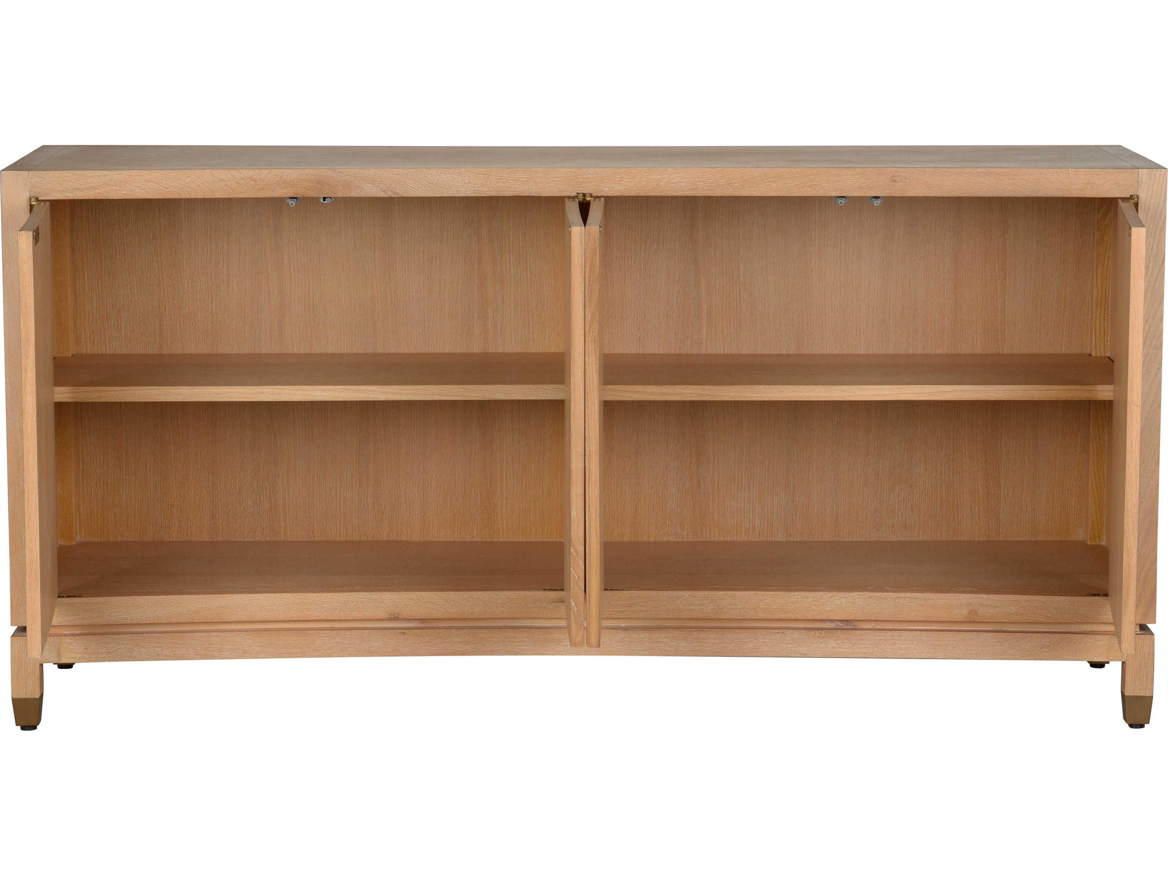 Chelsea House Jamie Merida Rectangular Wood Oak Coffee Bronze Brentwood Console Table