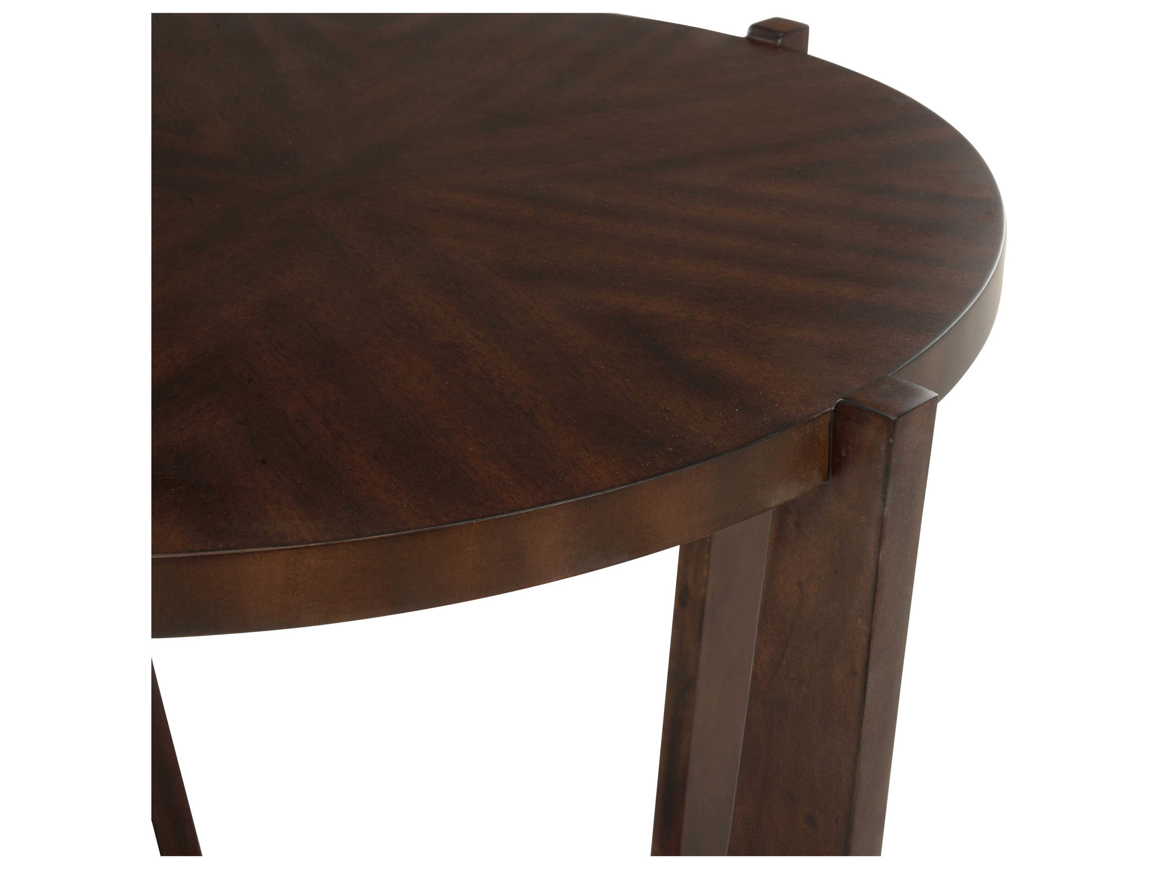 Chelsea House Jamie Merida Round Wood Mahogany Ardoise End Table