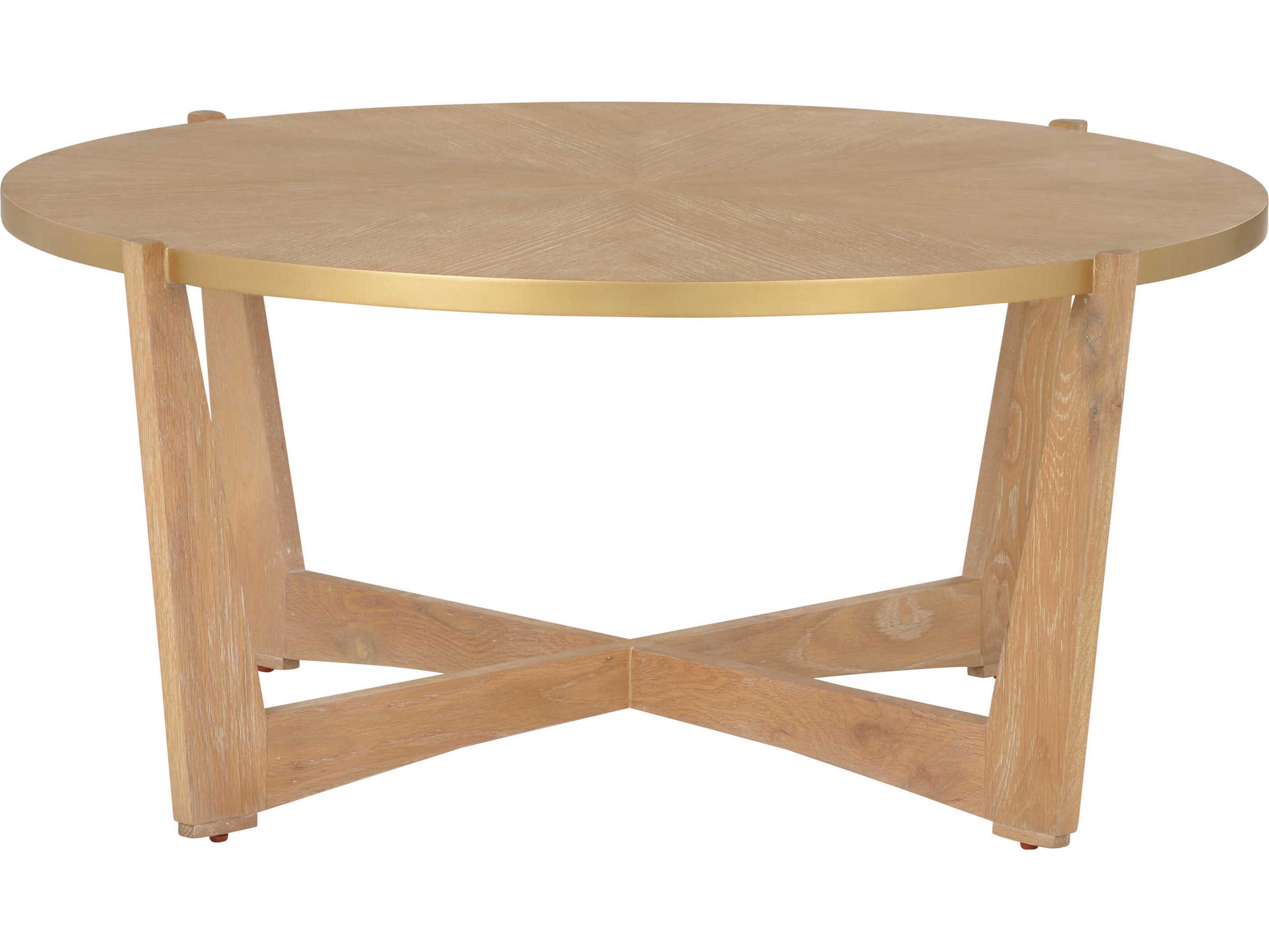 Chelsea House Jamie Merida Round Wood Cerused Oak Ardoise Coffee Table