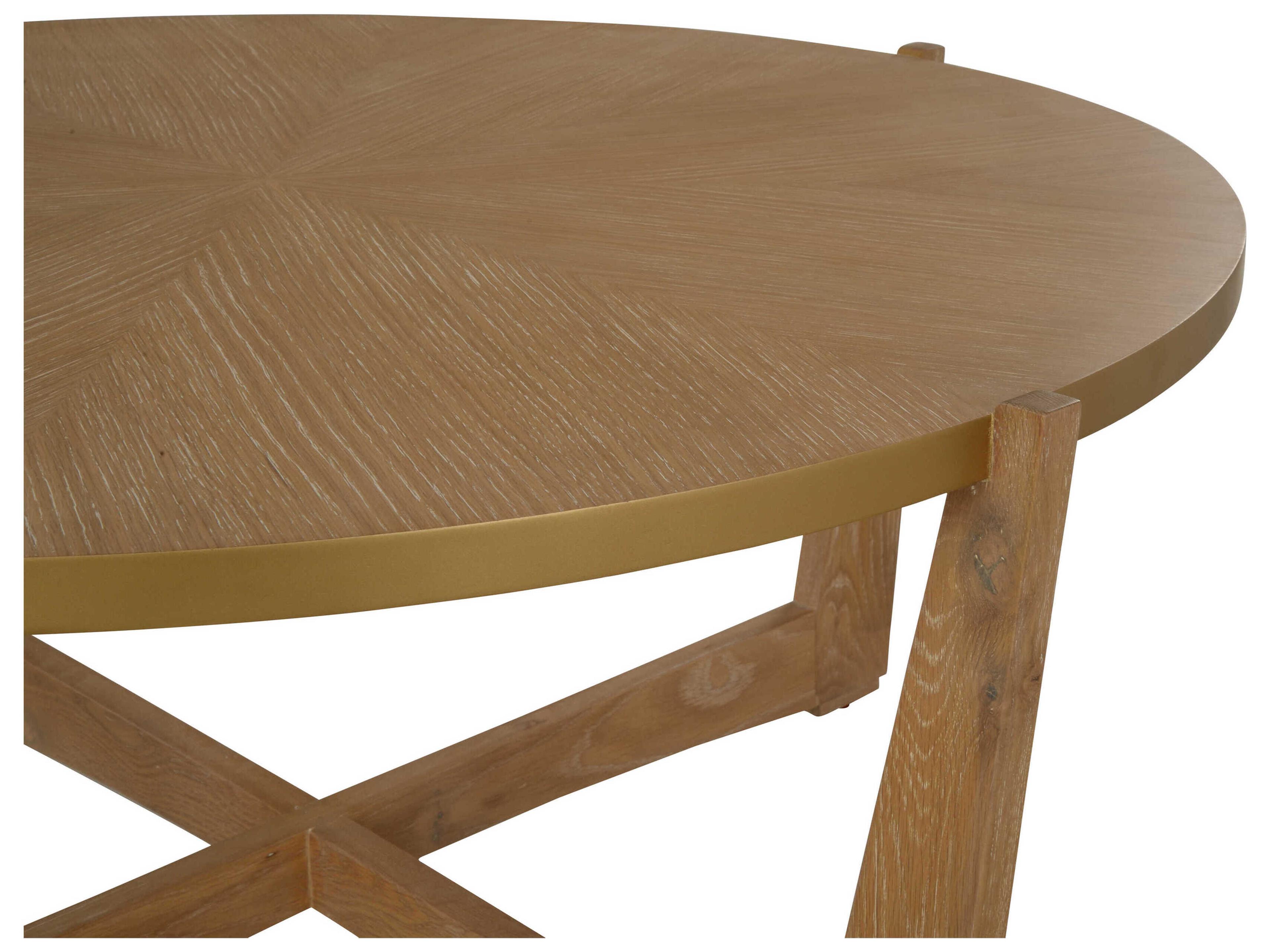 Chelsea House Jamie Merida Round Wood Cerused Oak Ardoise Coffee Table