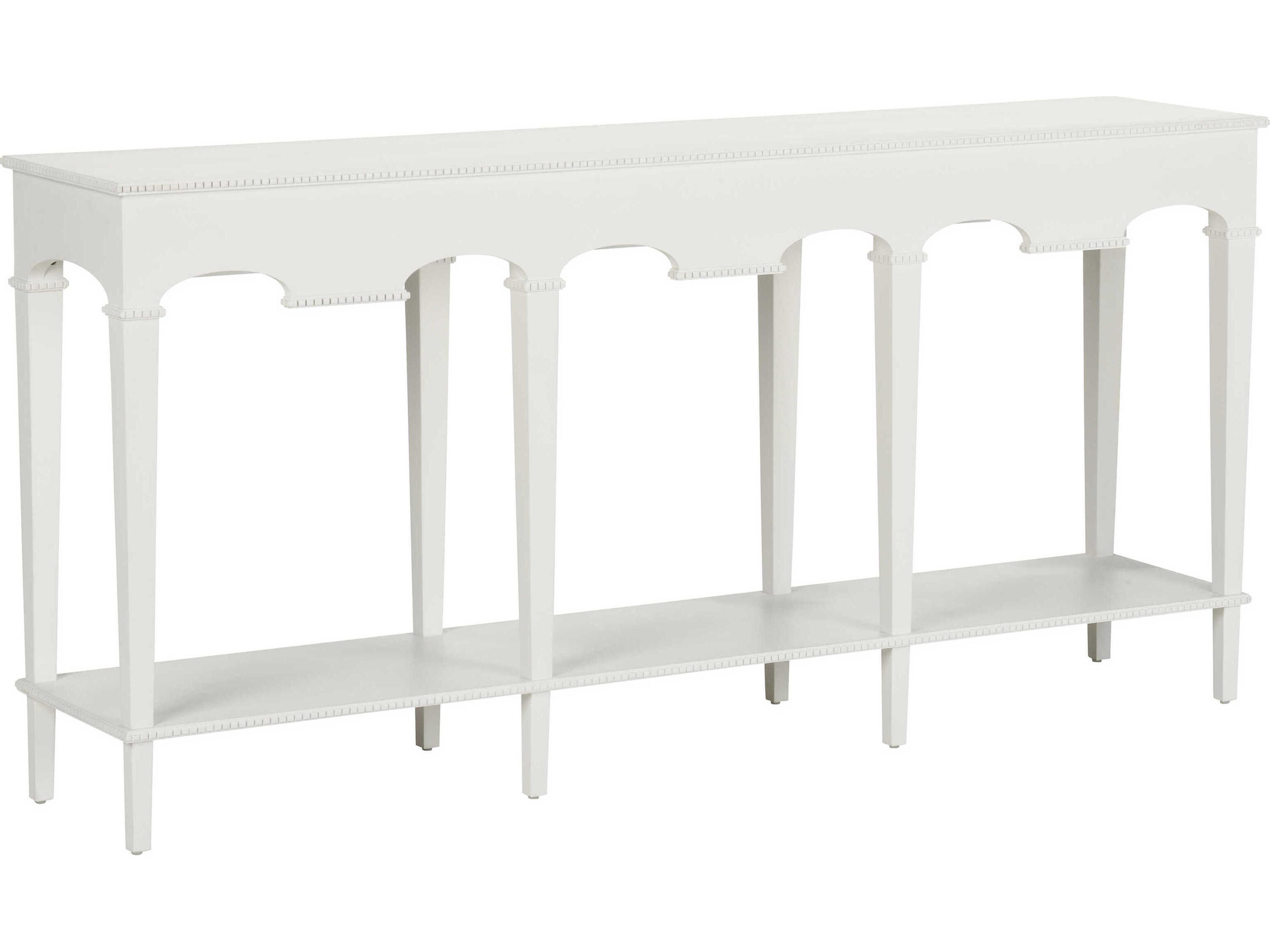 Jamie Merida Rectangular Wood White Oslo Console Table