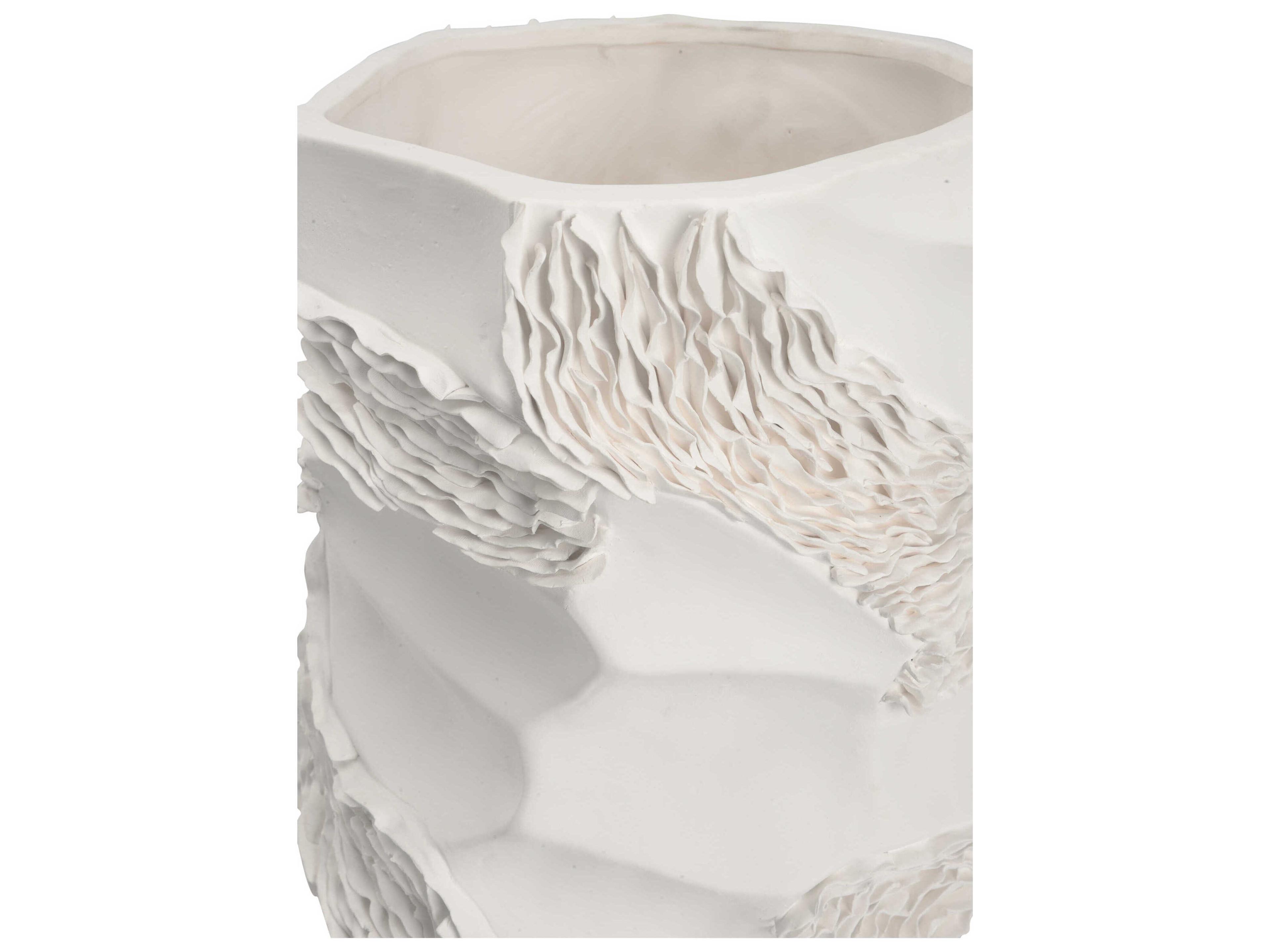 Chelsea House Matte White Ripple Ceramic Vase