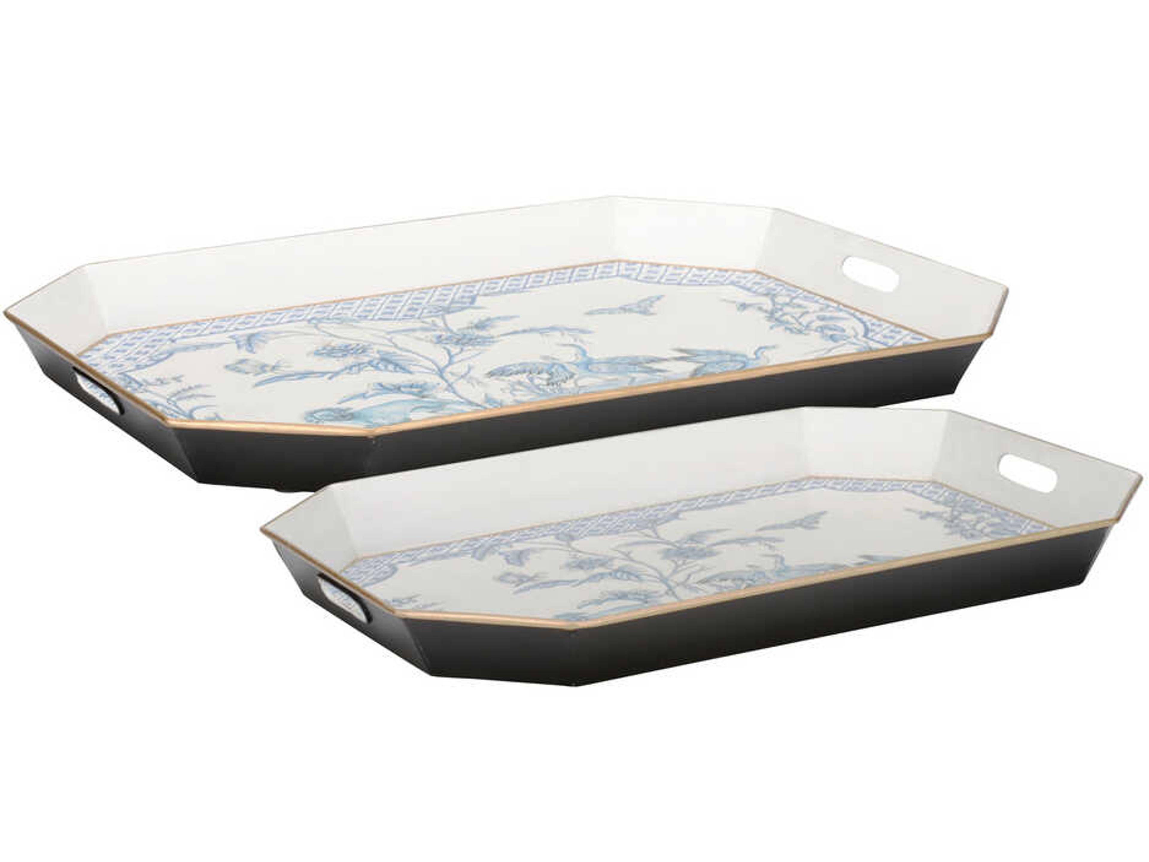 Bagatelle Blue White Serving Tray Set of 2