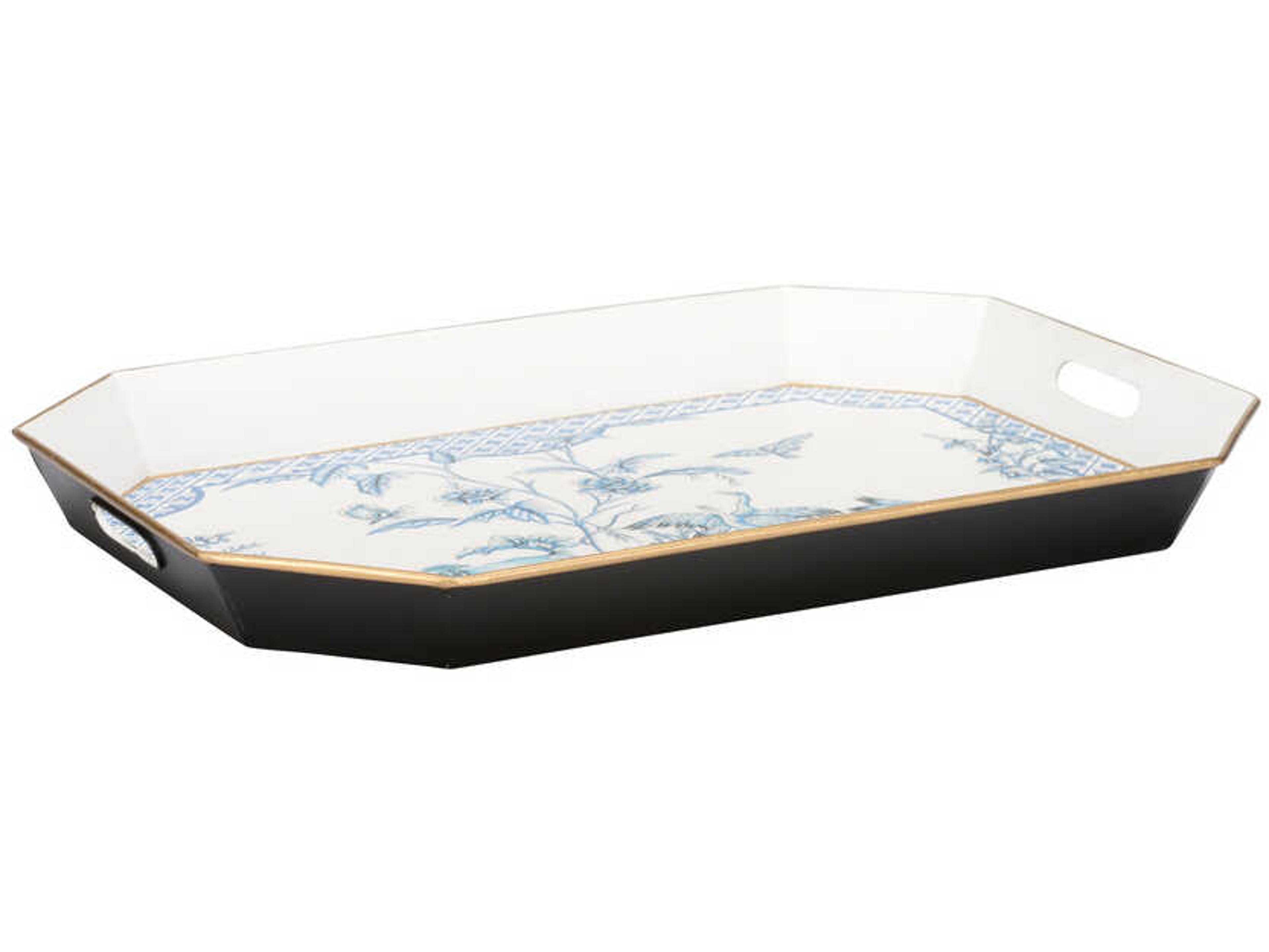 Chelsea House Bagatelle Blue White Serving Tray Set of 2