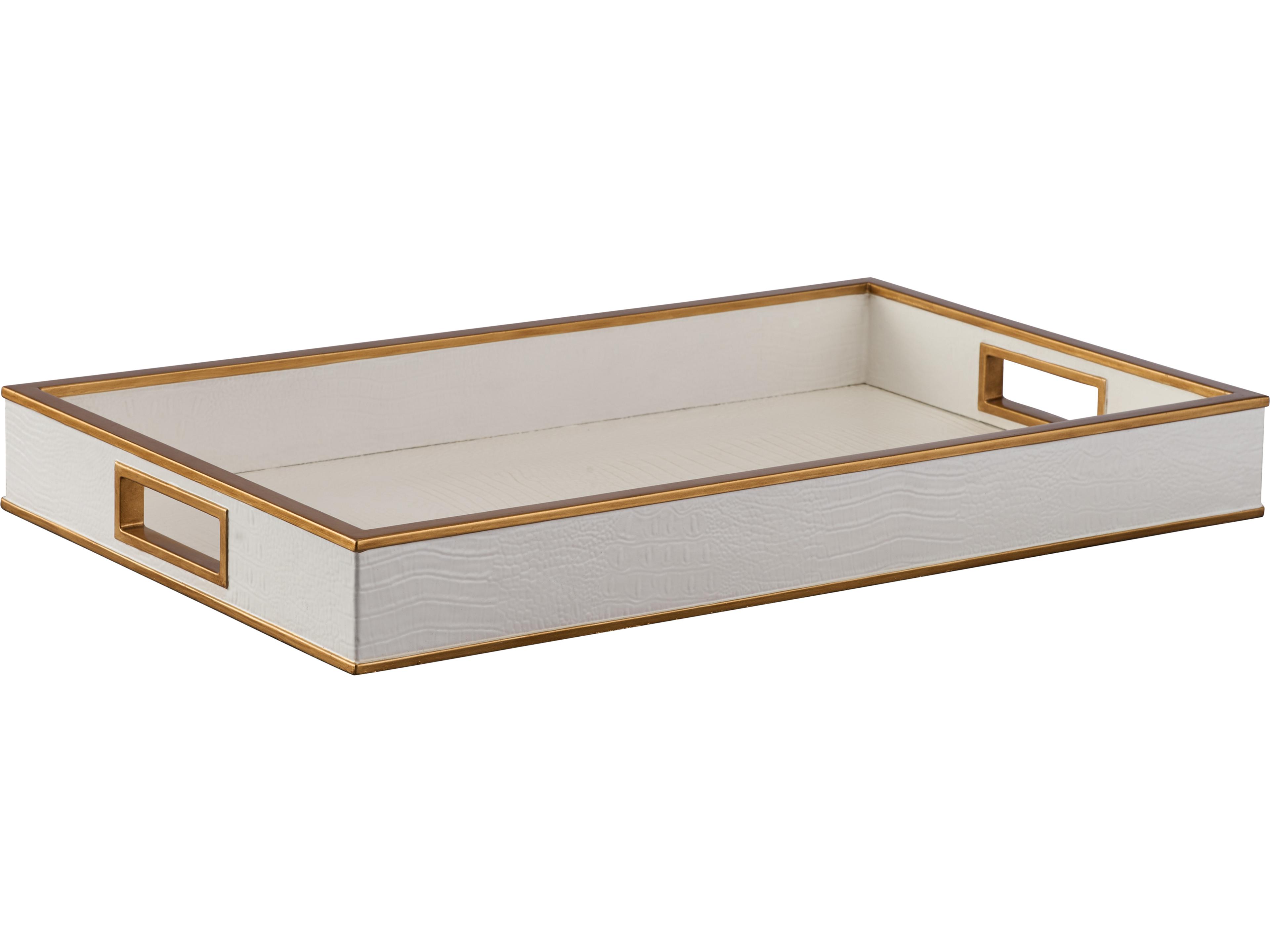 Shayla Copas White Croc Gold Serving Tray