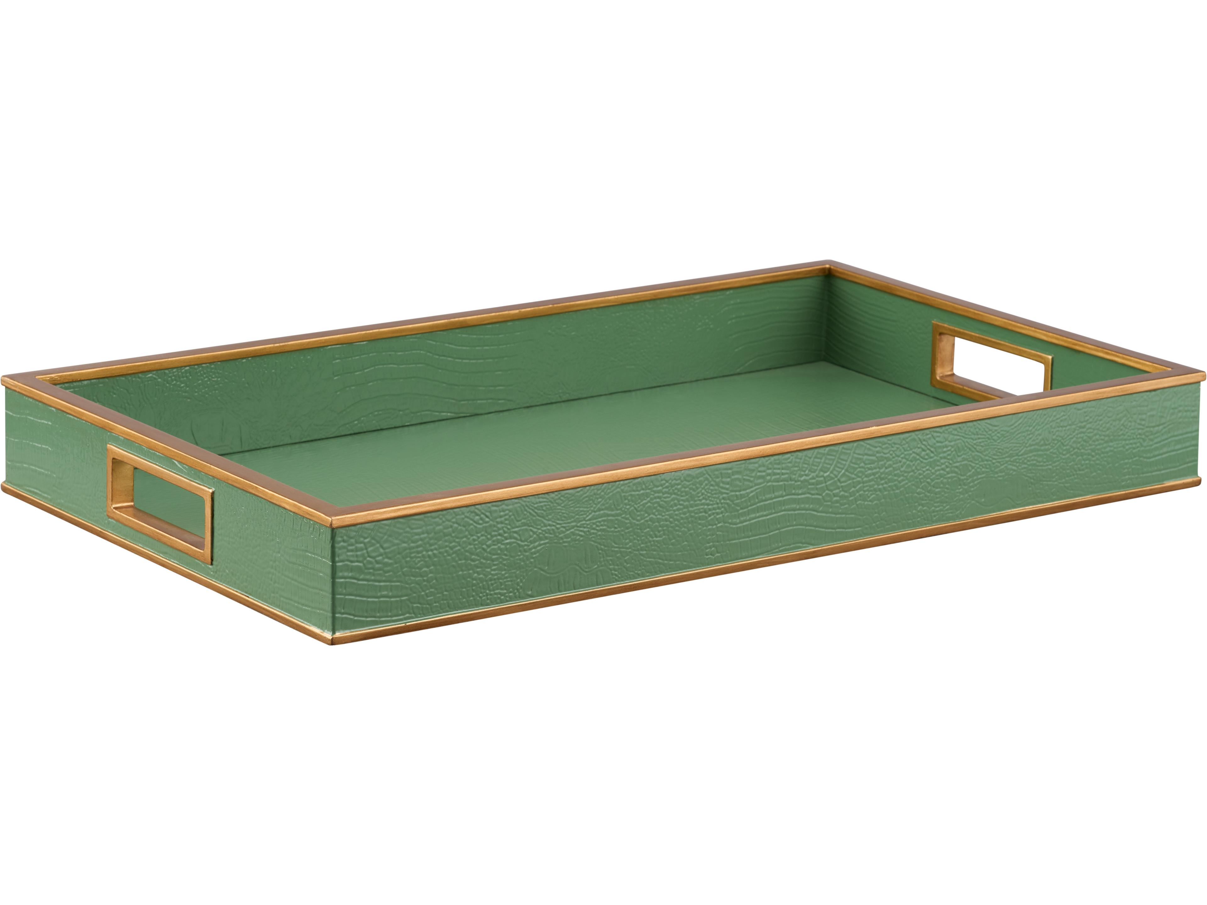 Green Croc Gold Serving Tray