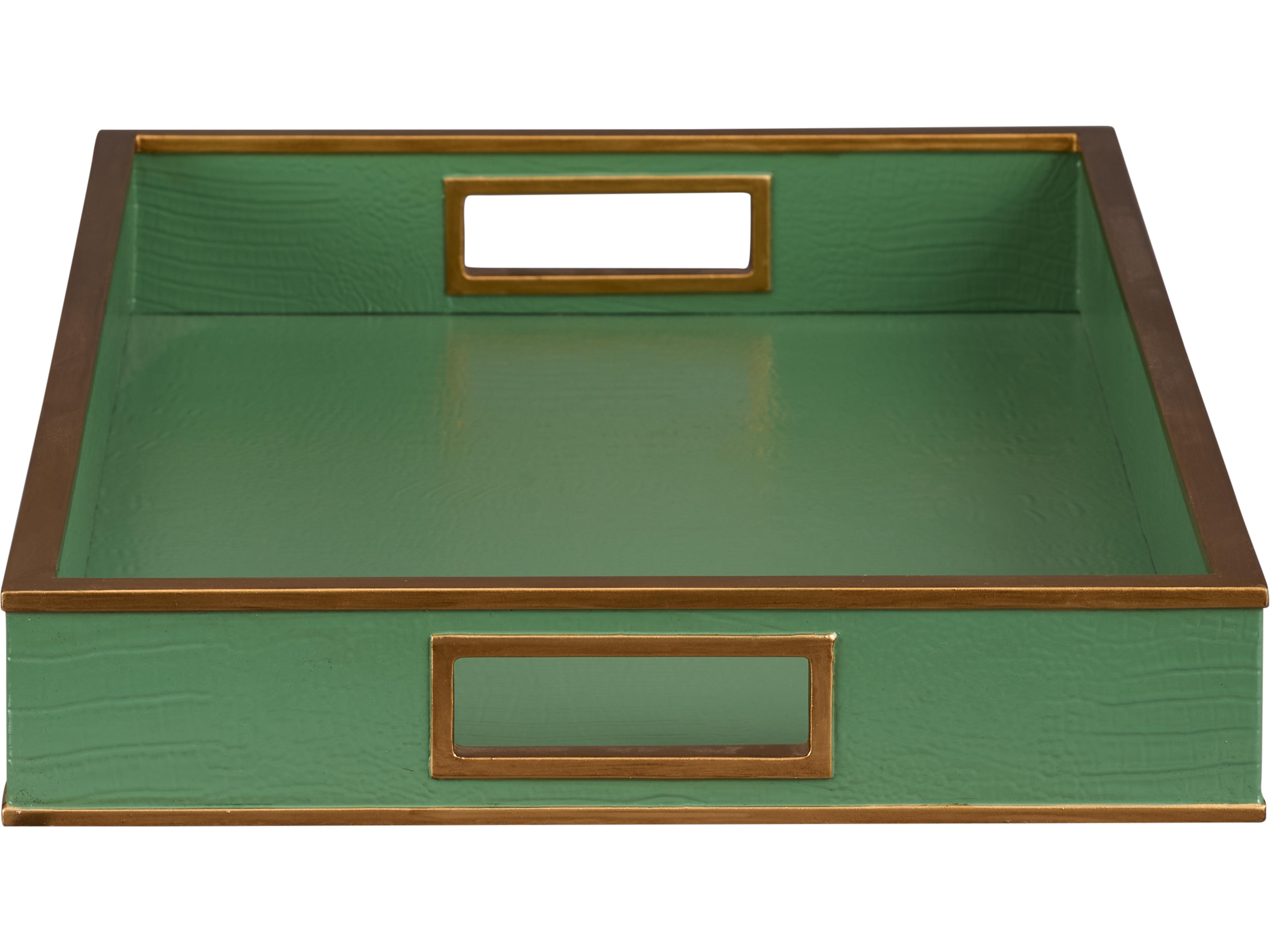Chelsea House Green Croc Gold Serving Tray