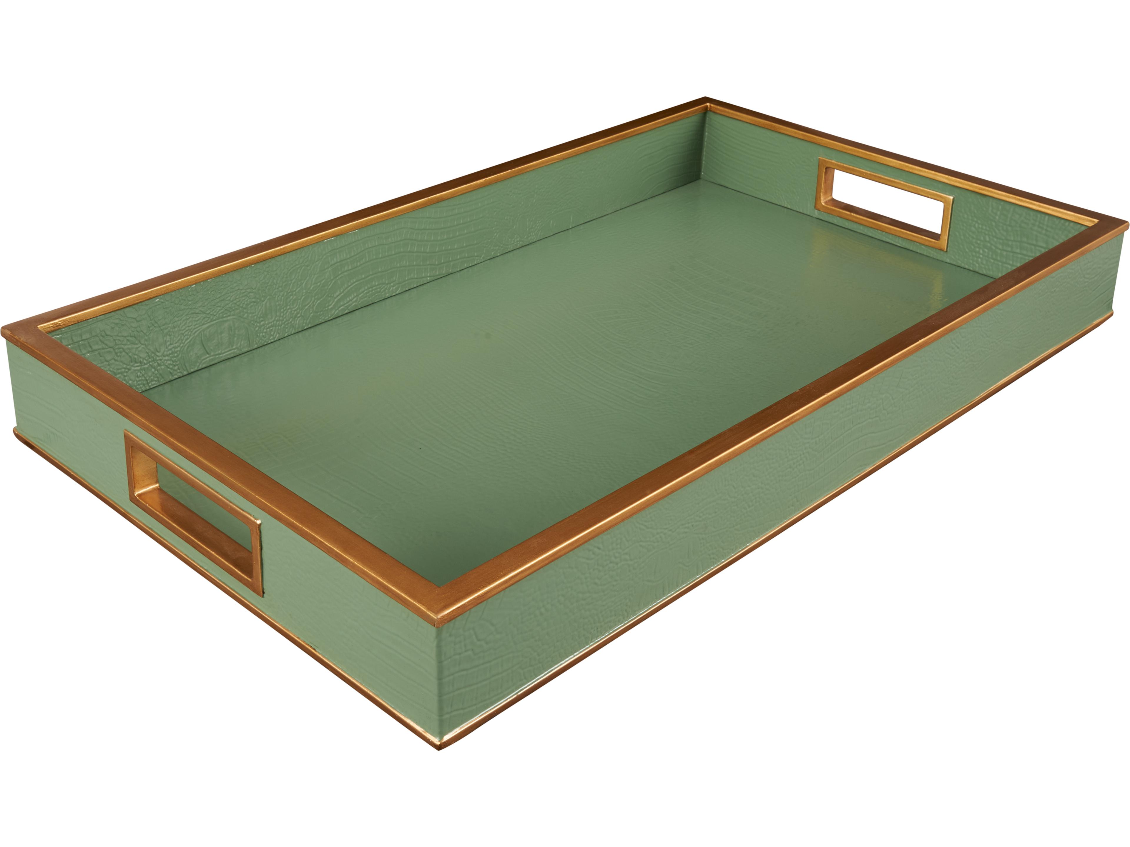 Chelsea House Green Croc Gold Serving Tray