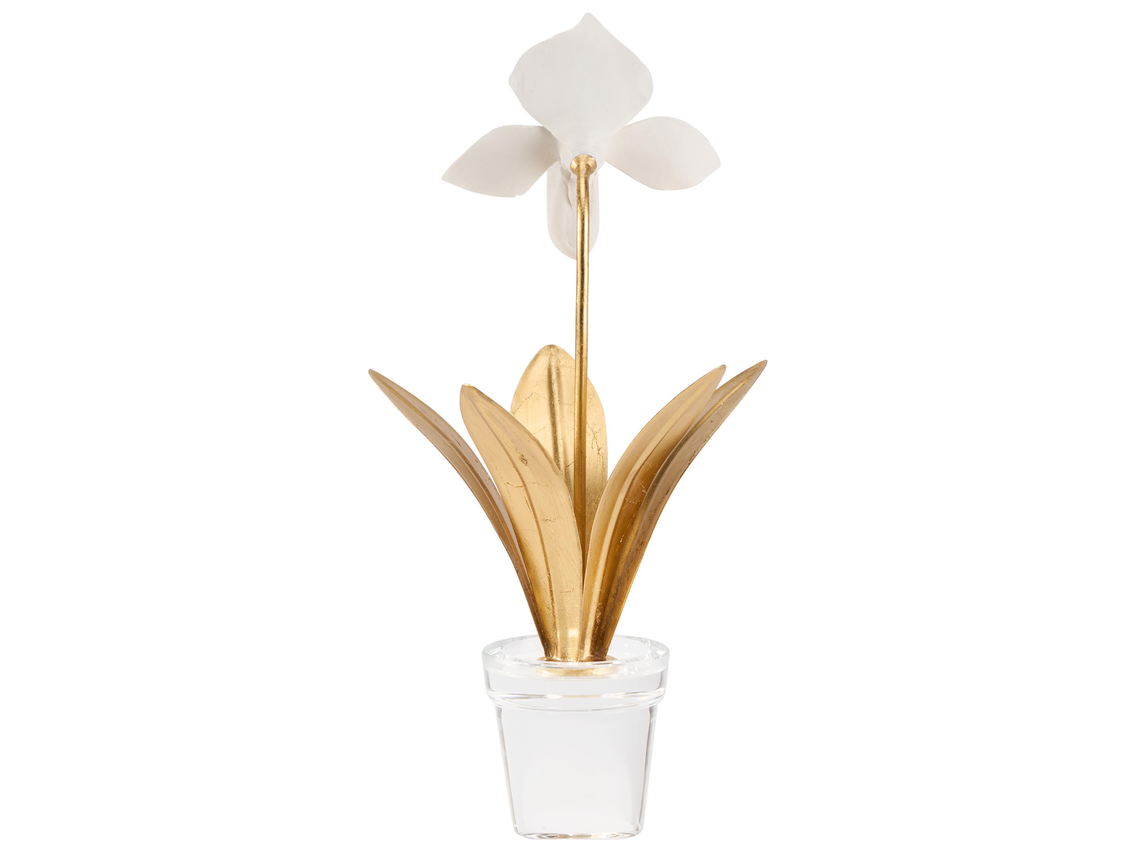 Chelsea House Matte White Gold Leaf Clear Decorative Accent