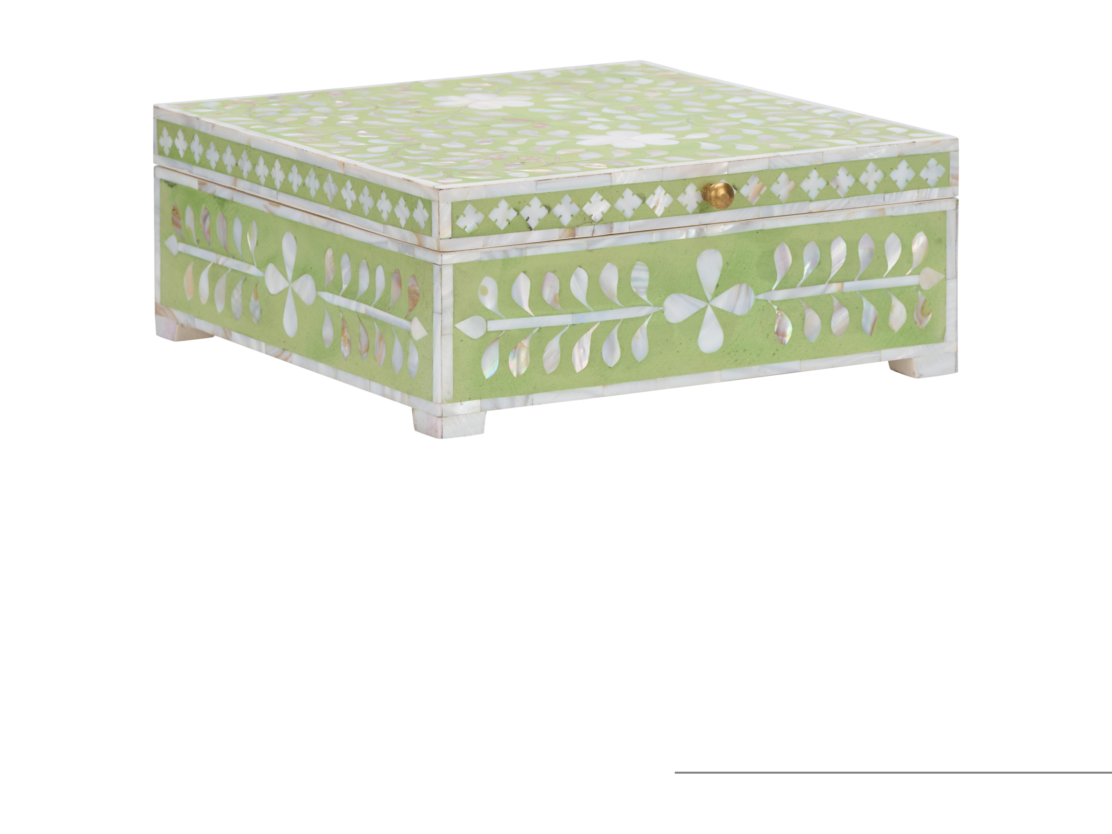Green White Cream Storage Case