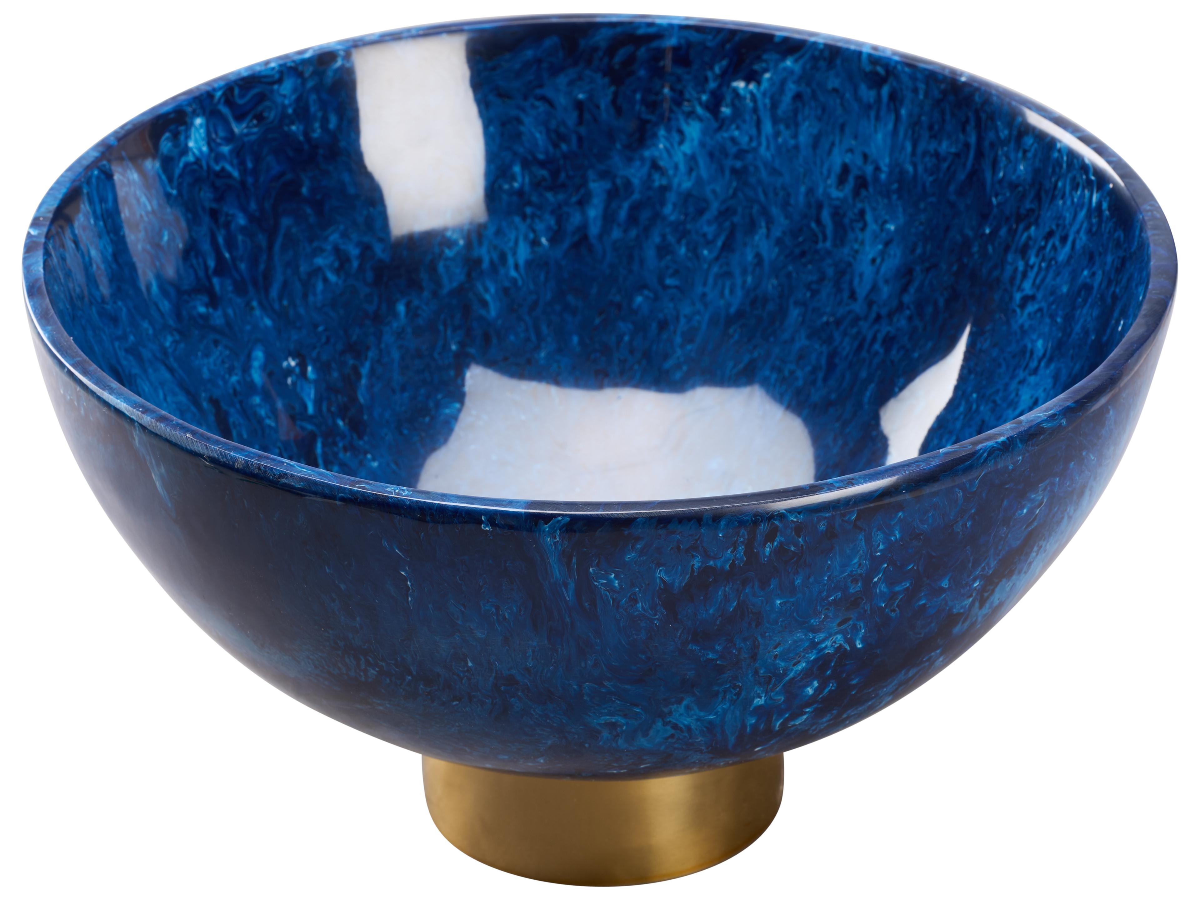 Chelsea House Blue Polished Brass Decorative Plate