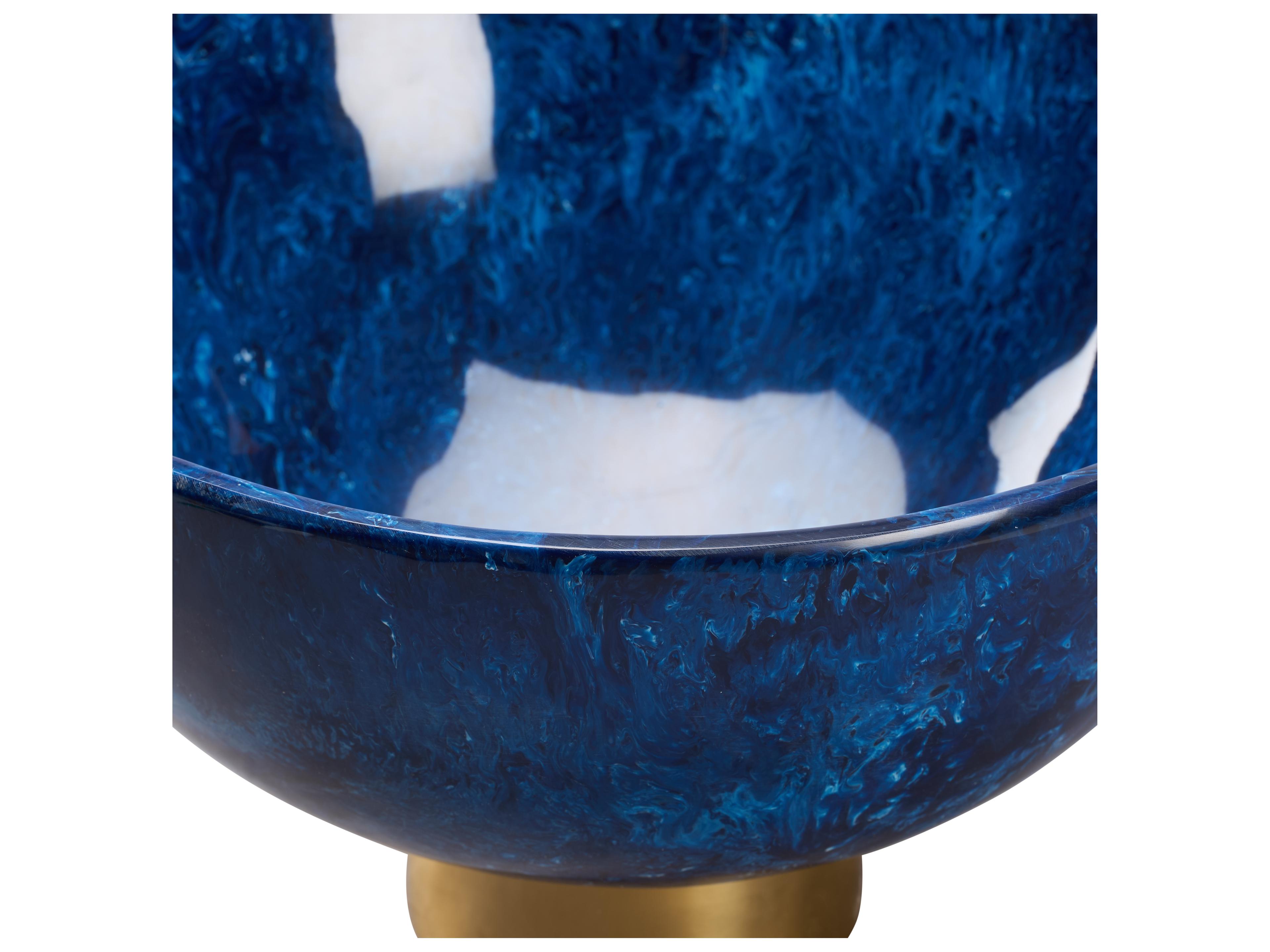 Chelsea House Blue Polished Brass Decorative Plate