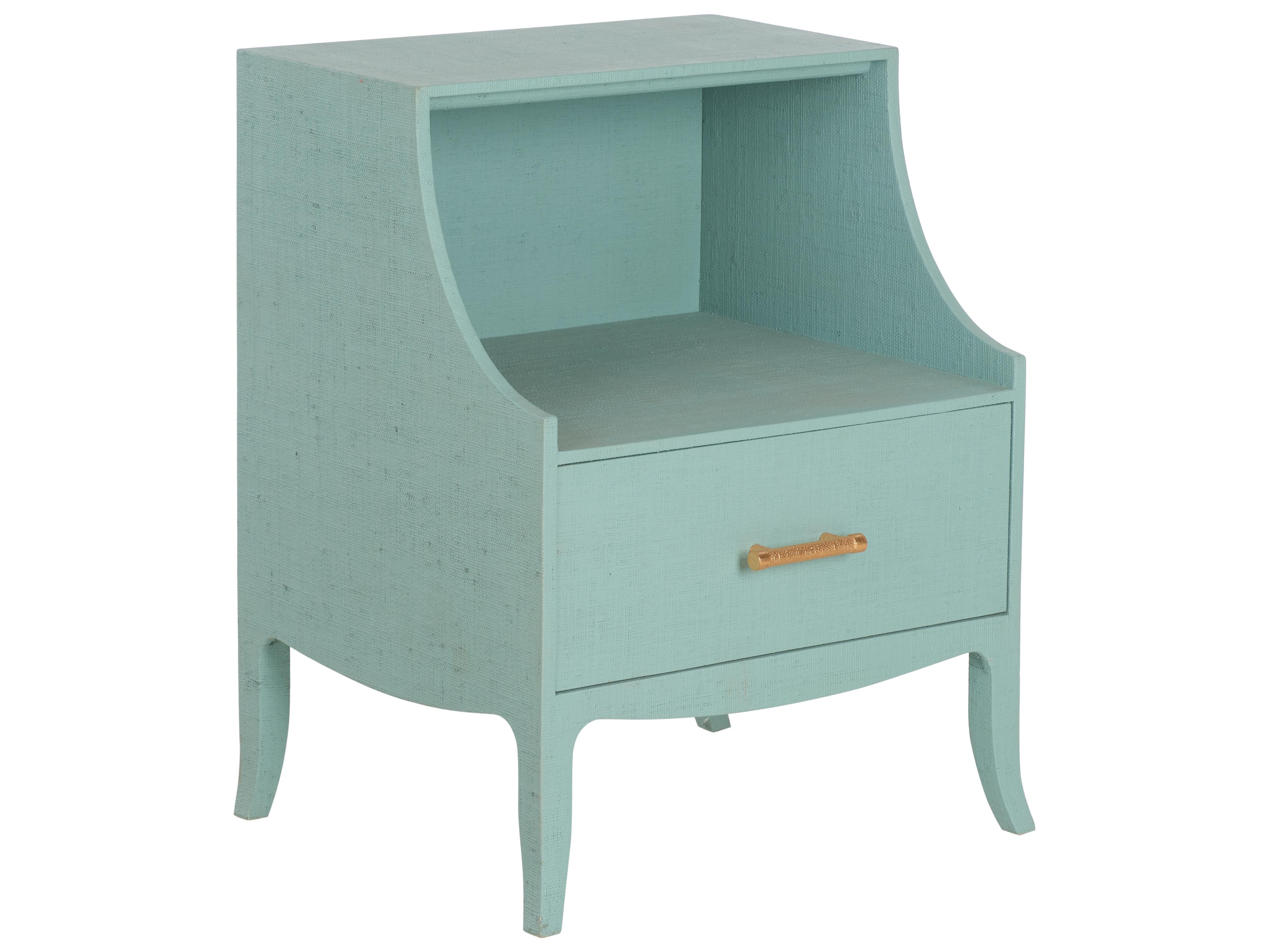 Bill Cain Rectangular Wood Blue End Table