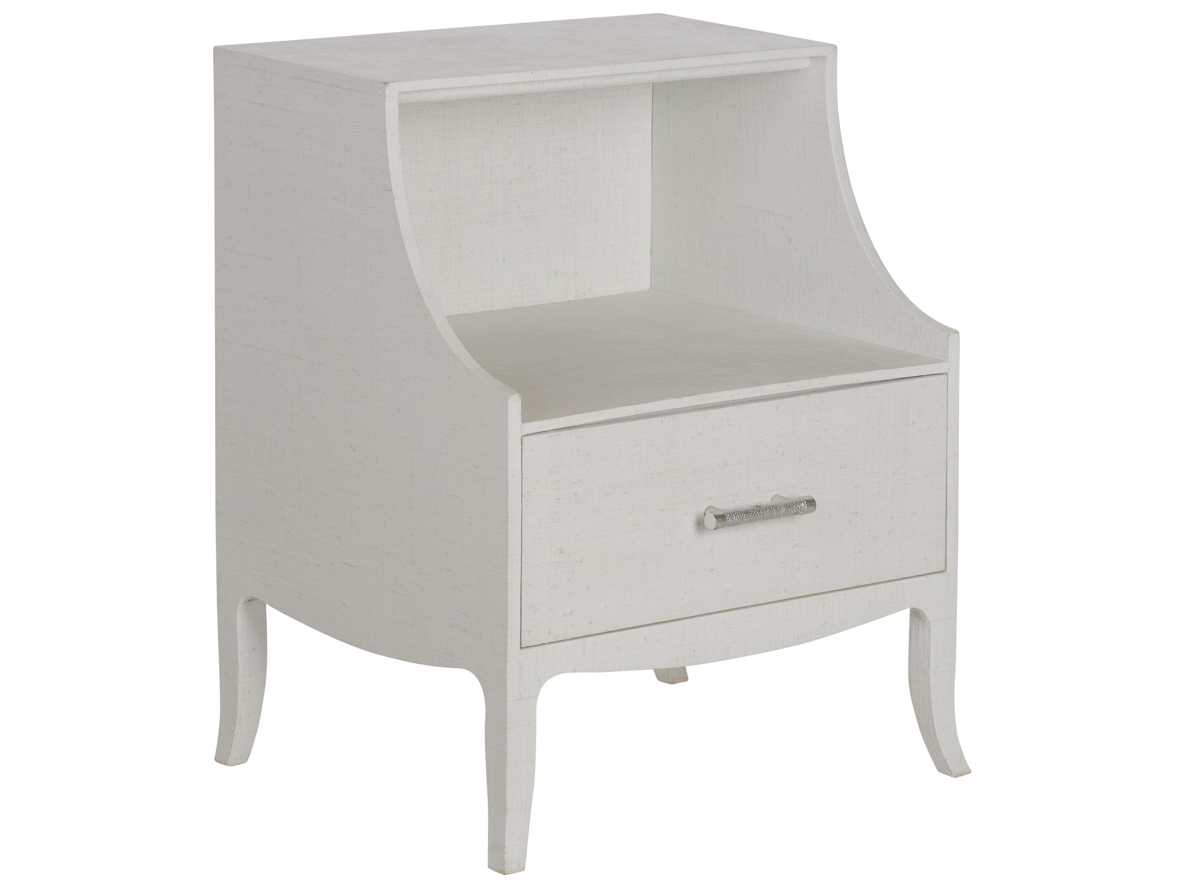 Rectangular Wood White End Table