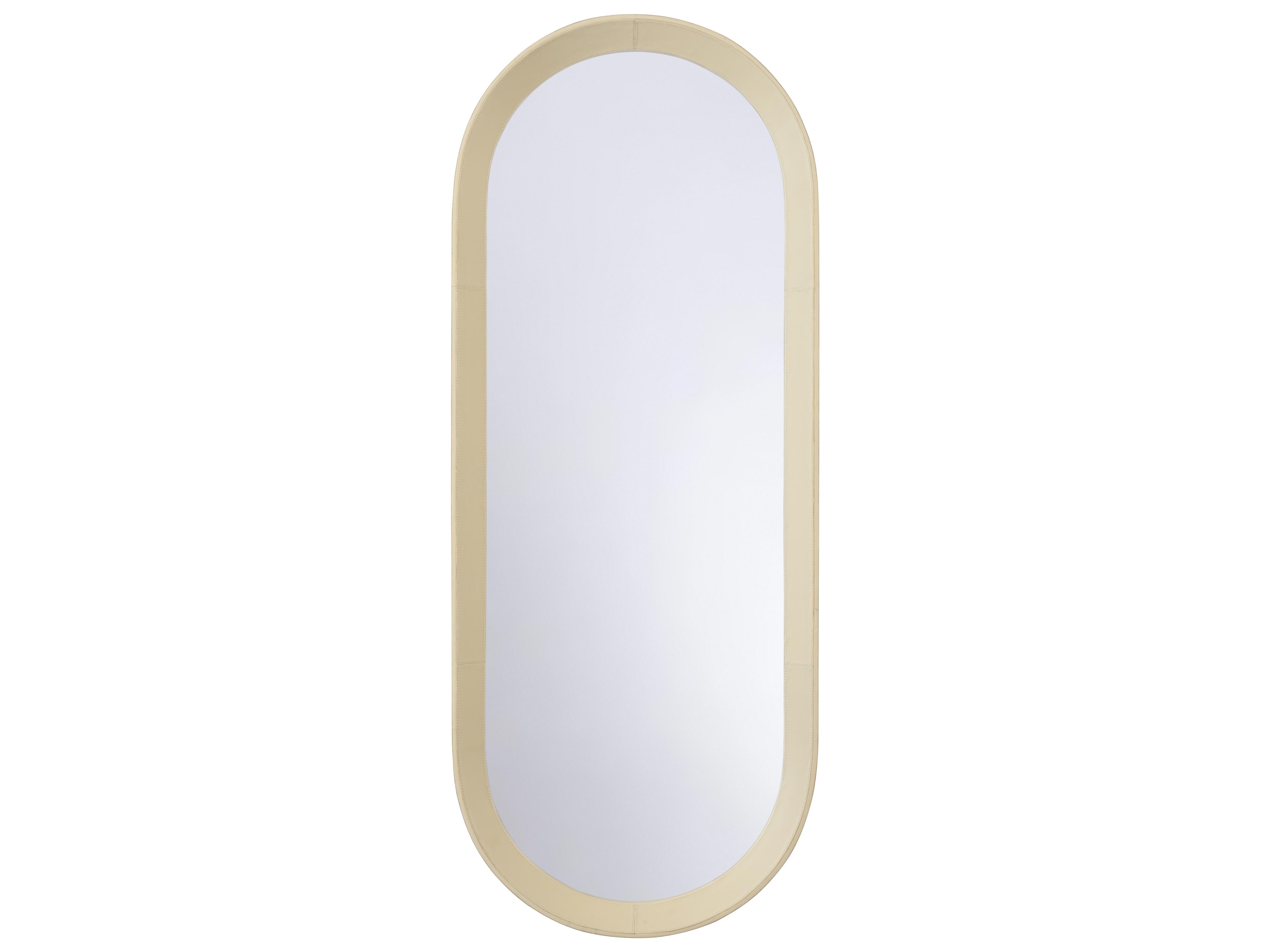 Bill Cain Cream Clear Plain Wall Mirror Oval