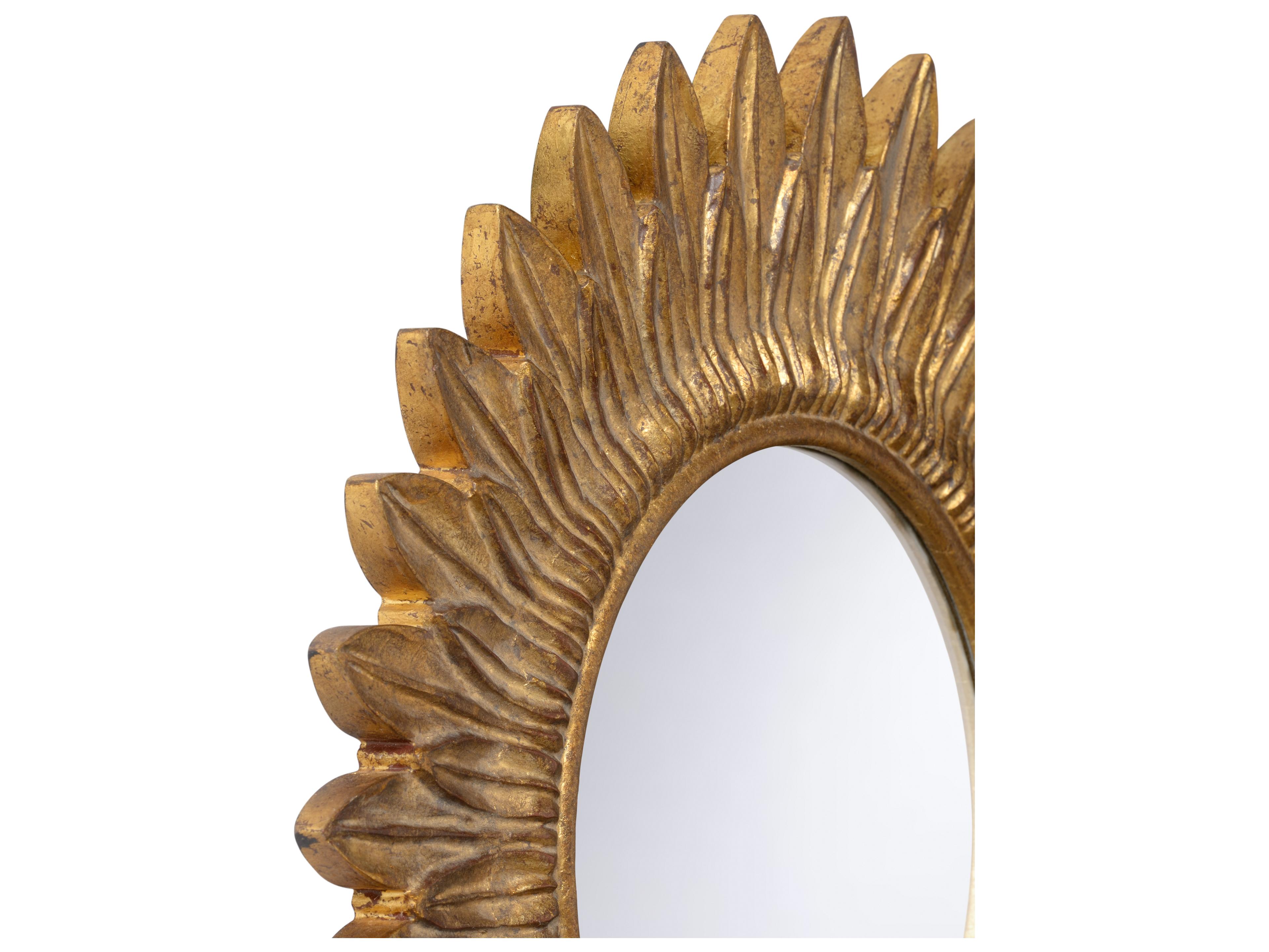 Chelsea House Antique Gold Leaf Clear Plain Wall Mirror Round