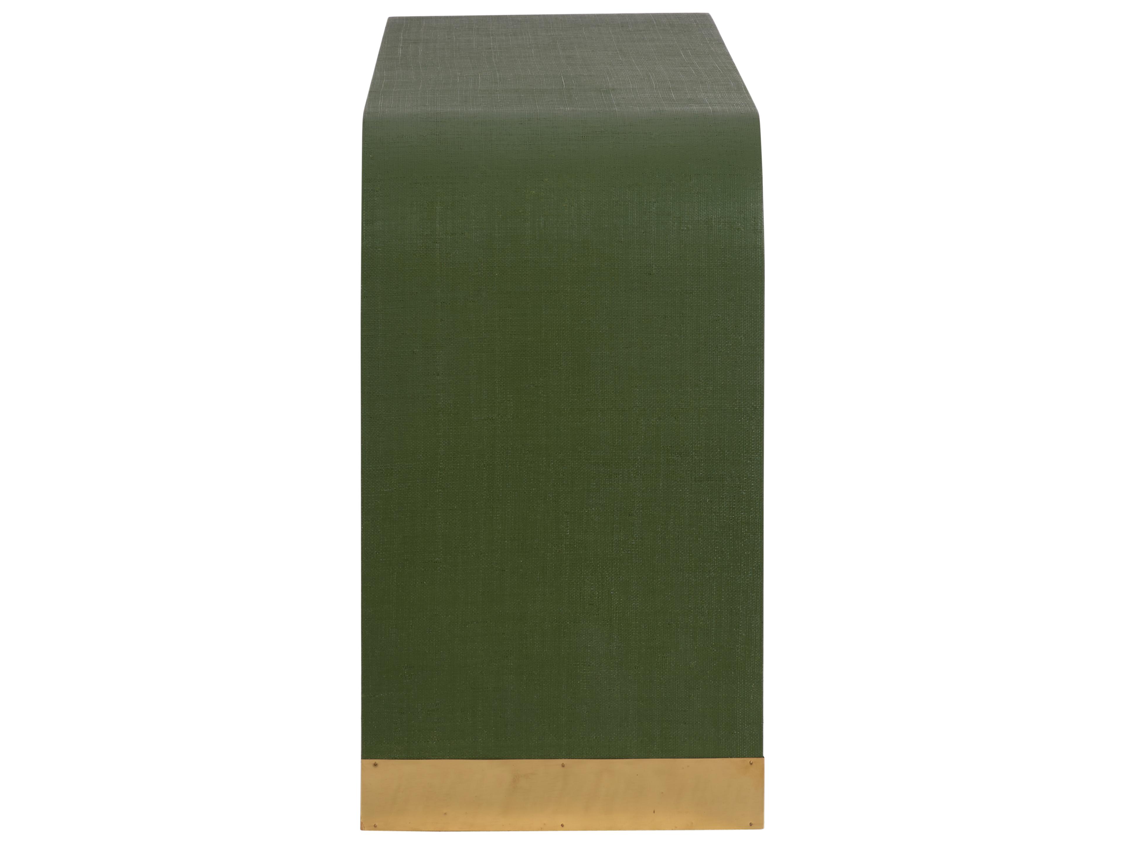 Chelsea House Rectangular Acrylic Green Polished Brass Console Table