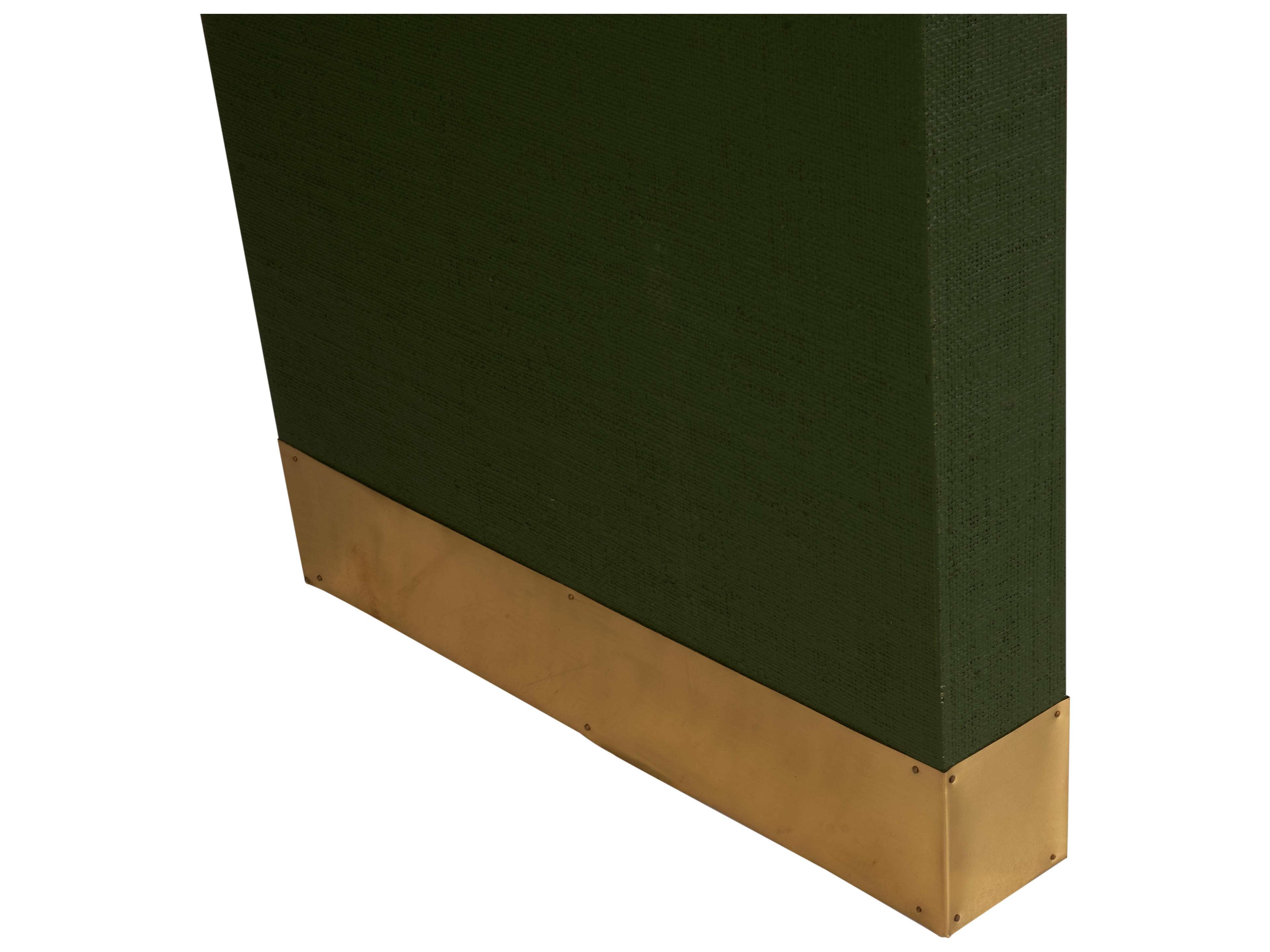 Chelsea House Rectangular Acrylic Green Polished Brass Console Table