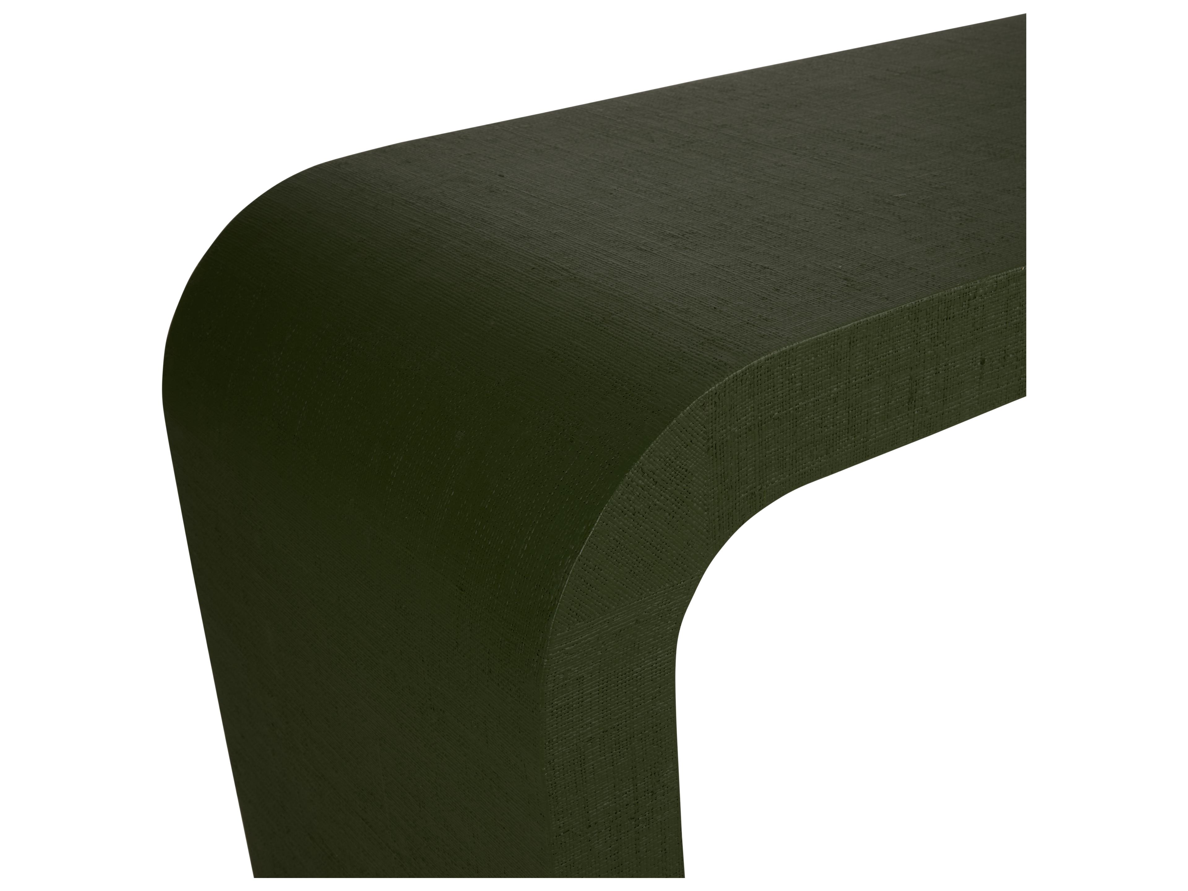 Chelsea House Rectangular Acrylic Green Polished Brass Console Table