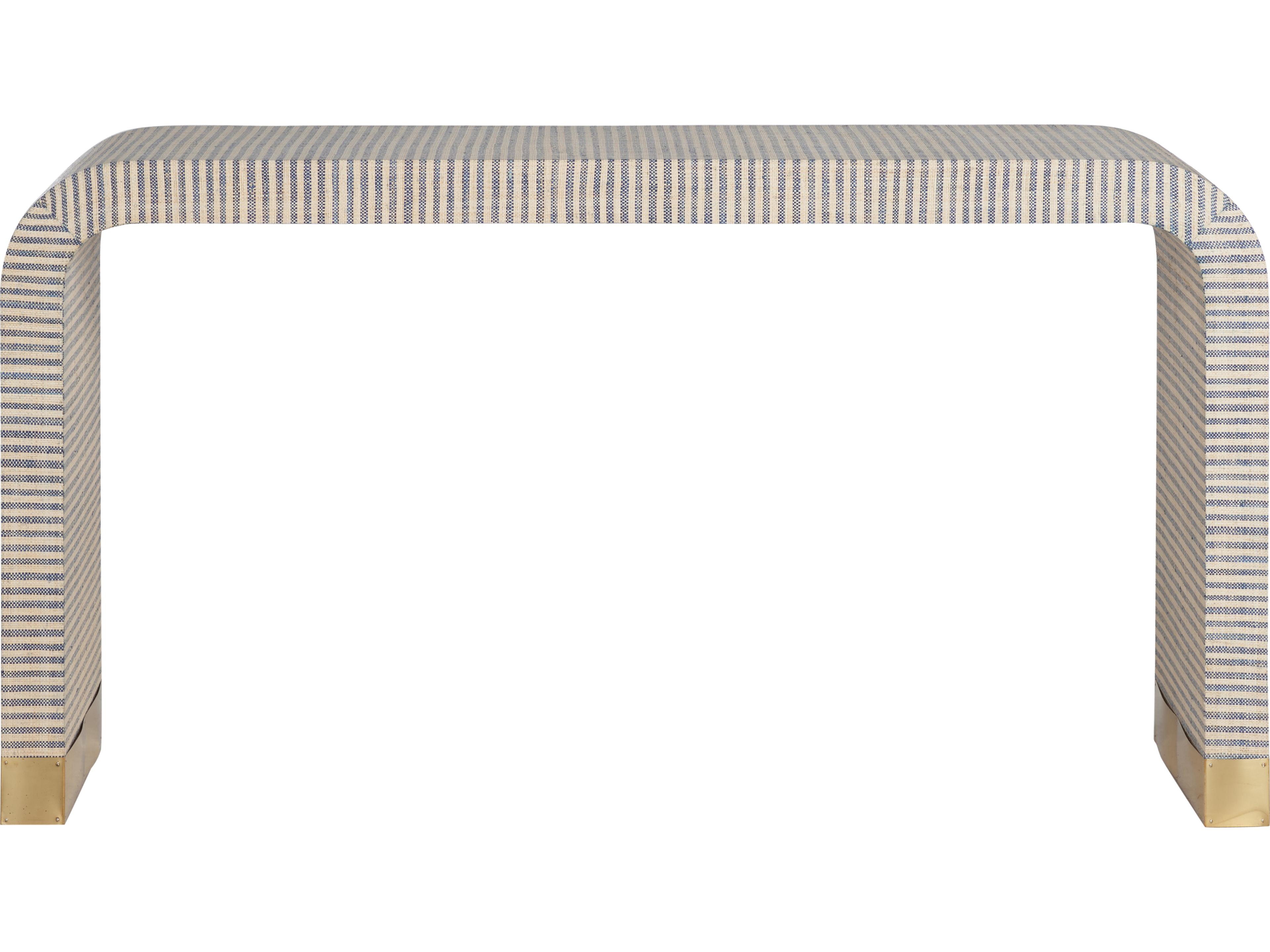 Chelsea House Rectangular Acrylic Blue Natural Polished Brass Console Table