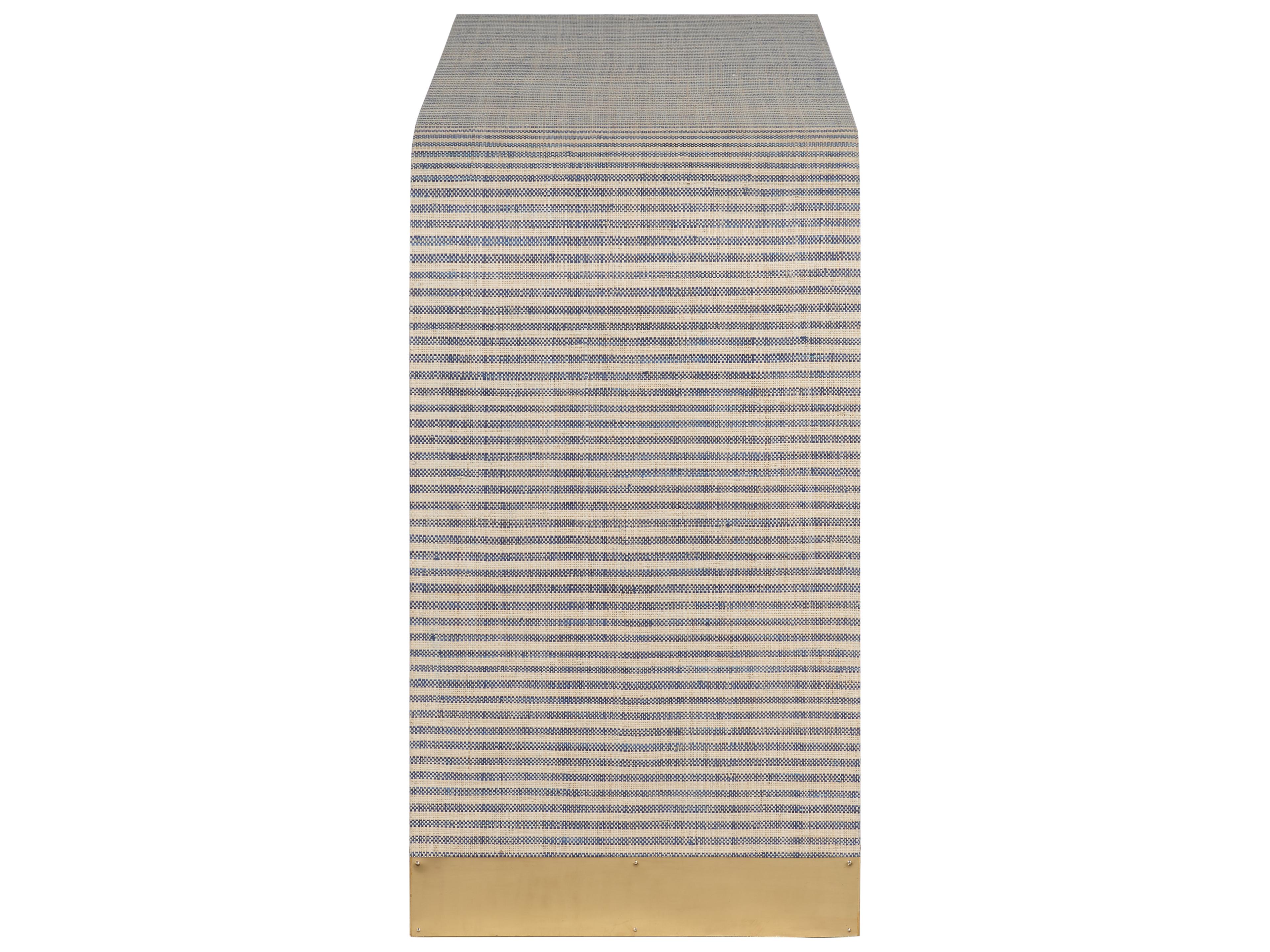 Chelsea House Rectangular Acrylic Blue Natural Polished Brass Console Table