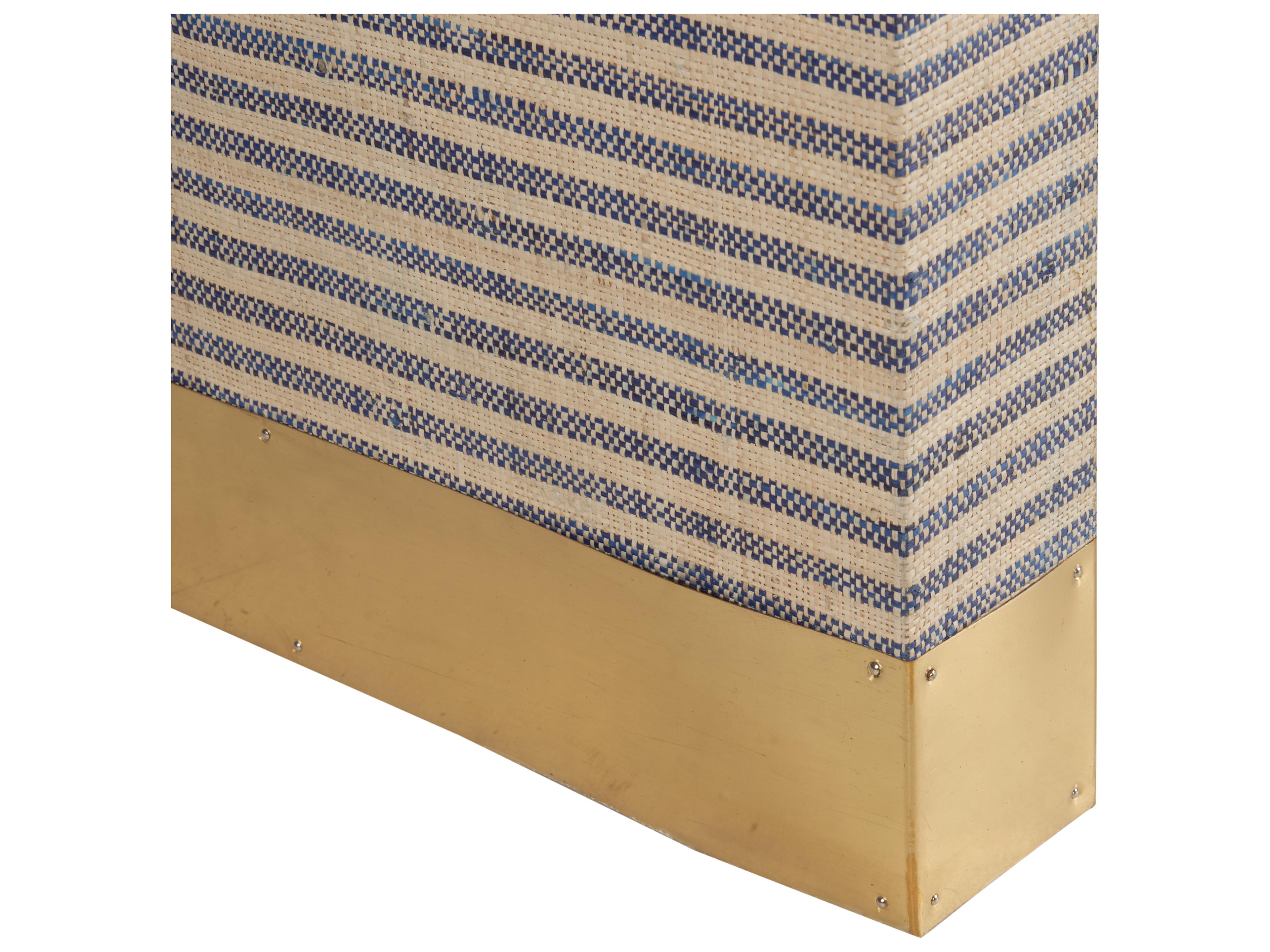 Chelsea House Rectangular Acrylic Blue Natural Polished Brass Console Table