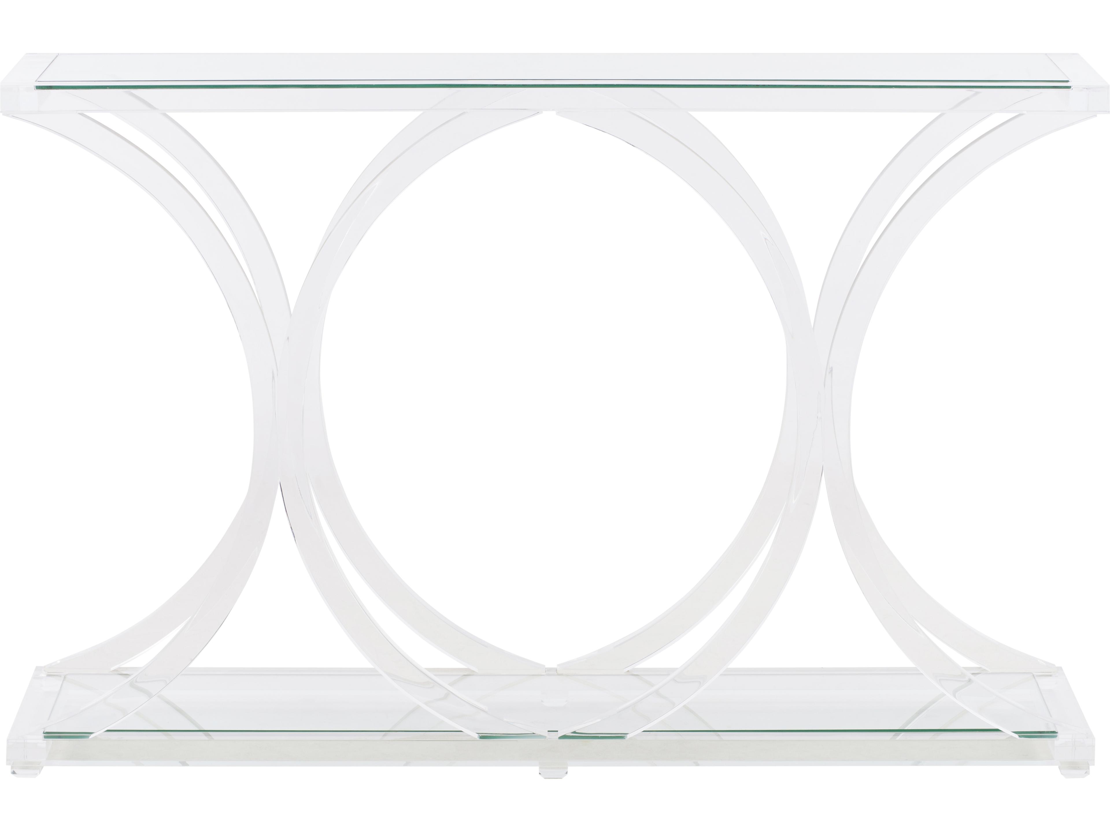 Chelsea House Shayla Copas Rectangular Glass Clear Console Table