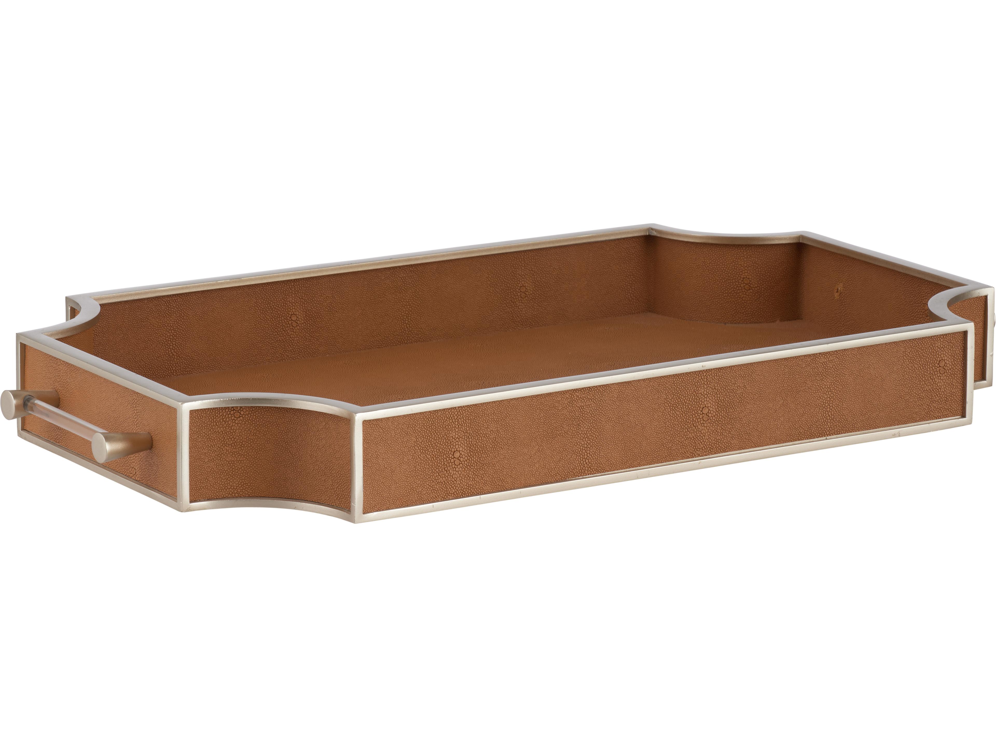 Brown Silver Leaf Serving Tray