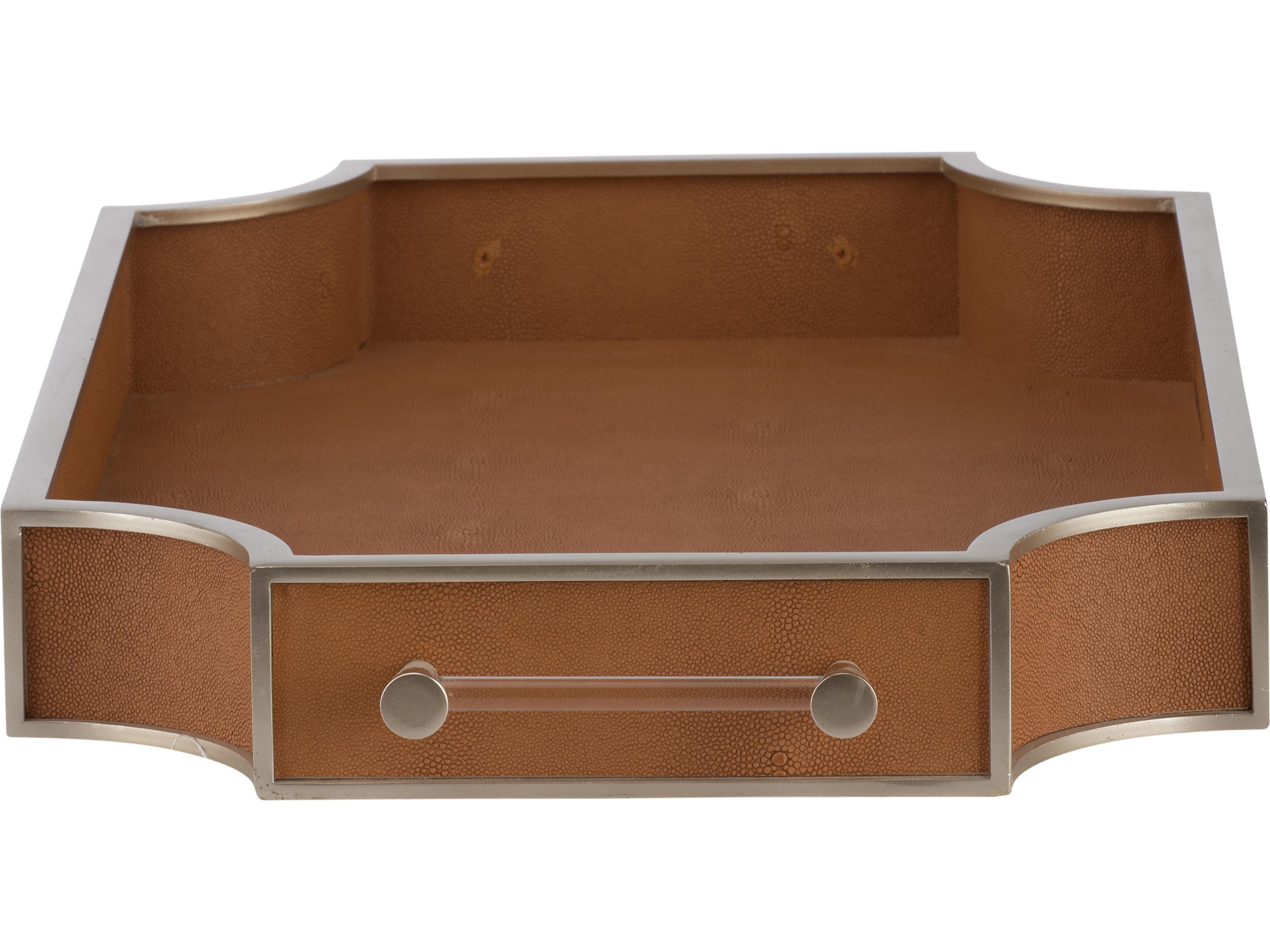 Chelsea House Brown Silver Leaf Serving Tray