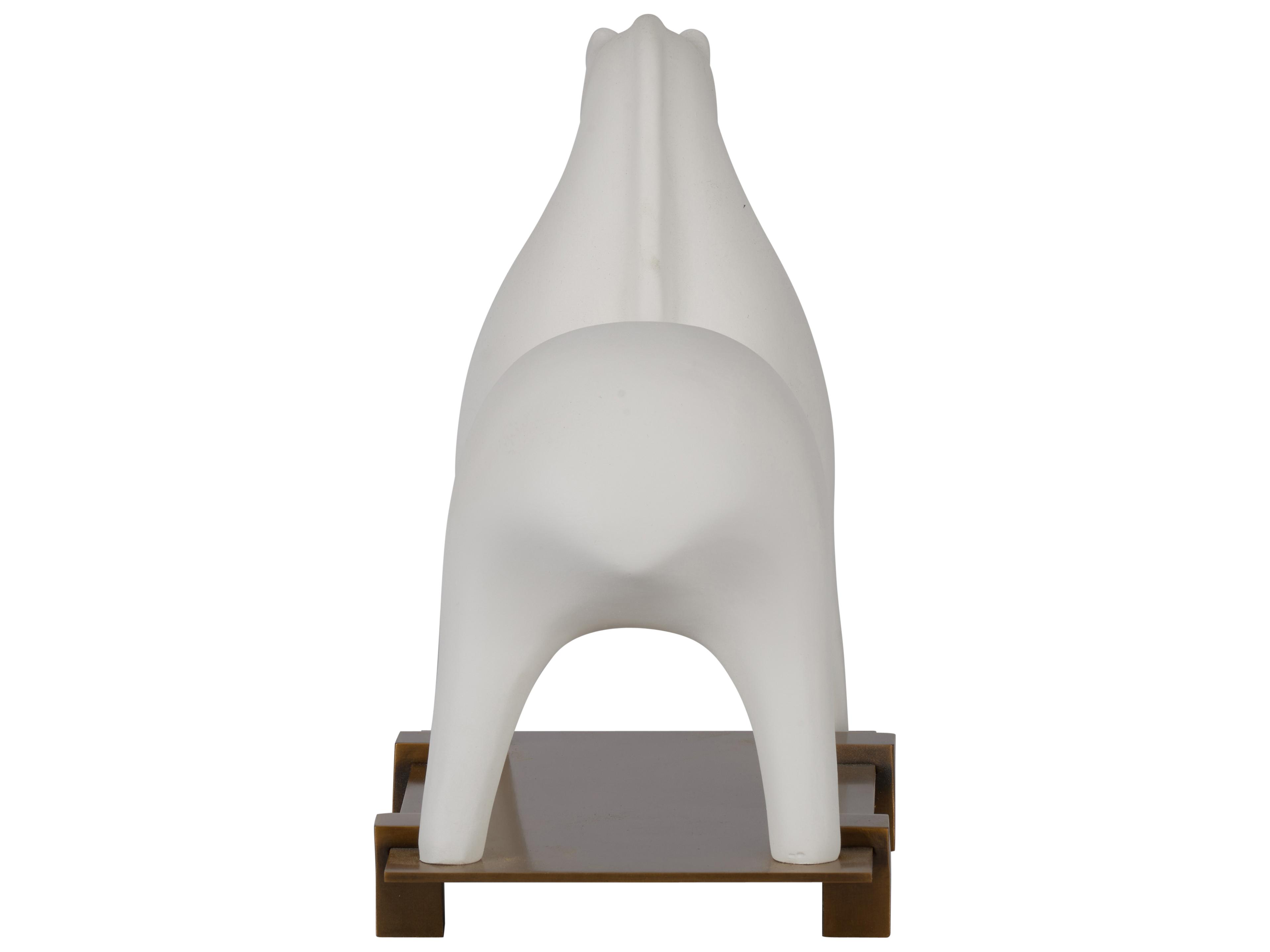 Chelsea House Matte White Glaze Antique Brass Sculpture