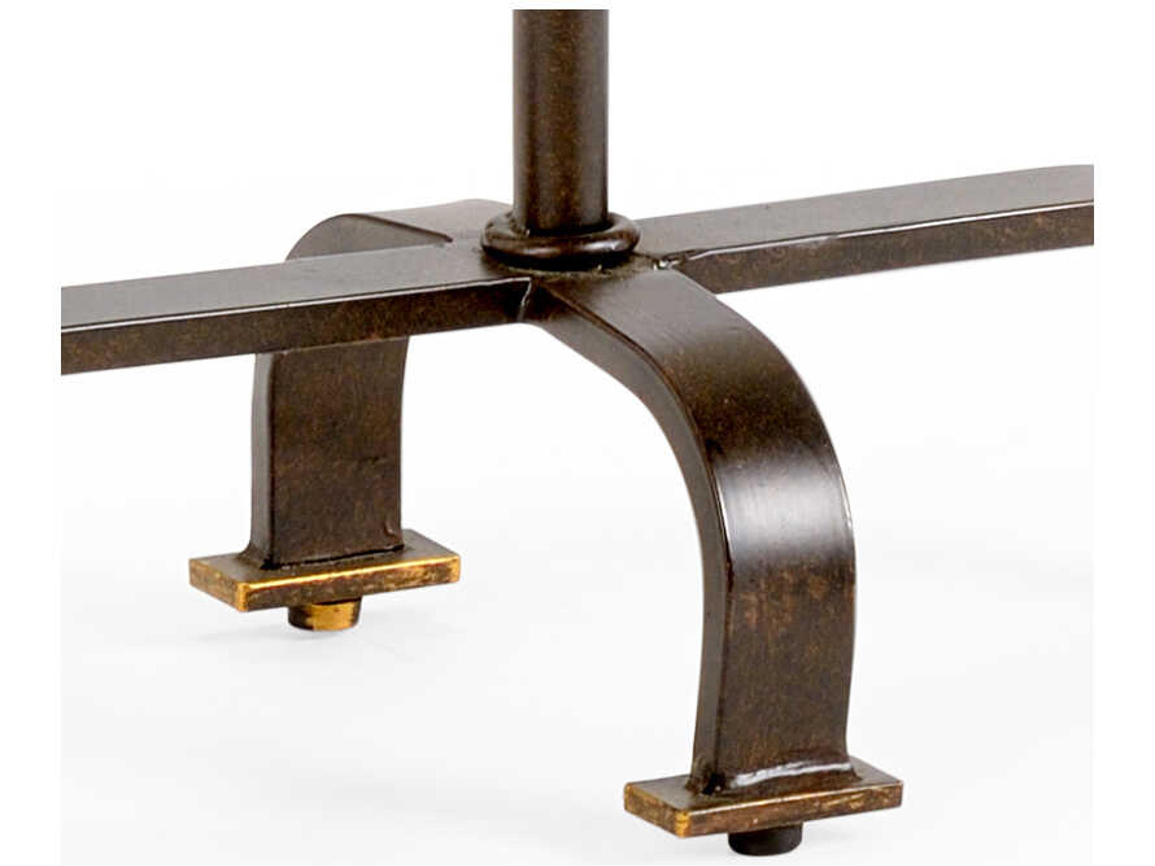 Chelsea House Magnolia Round Metal Dark Brown With Gold Accents End Table