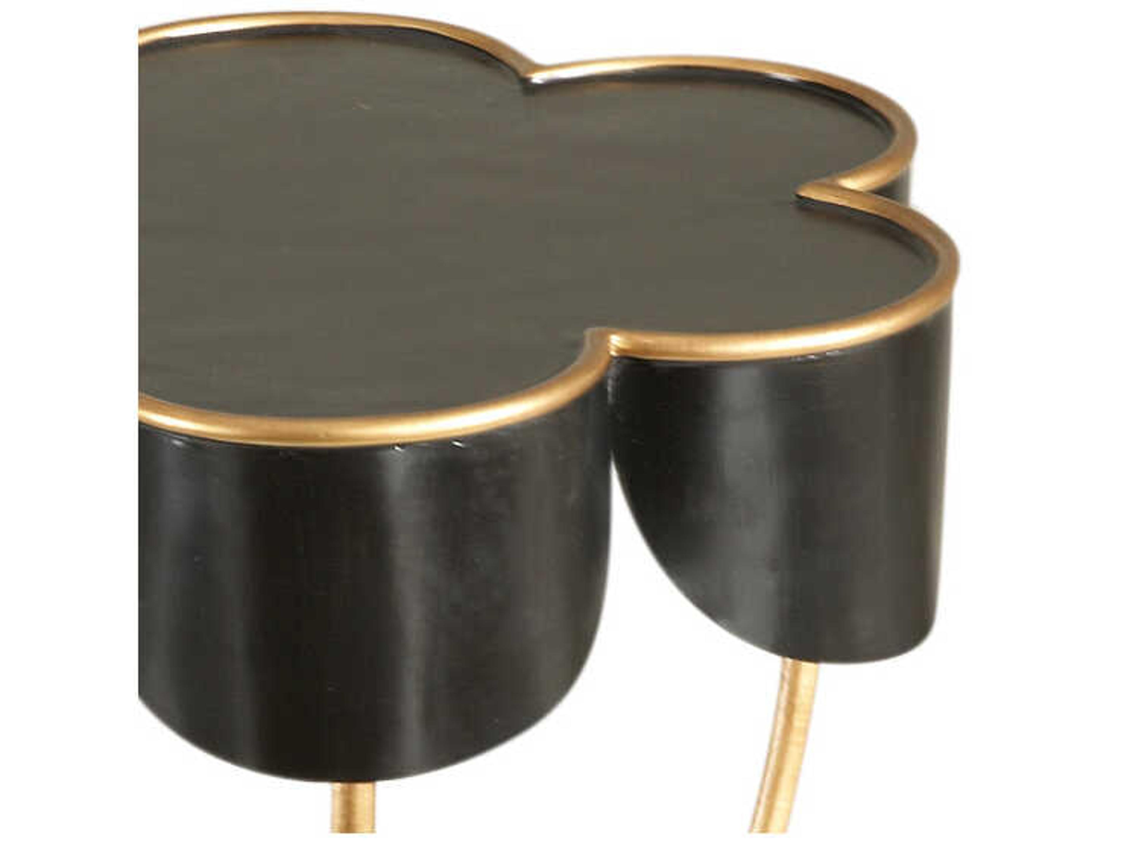 Chelsea House Seville Metal Black With Accent Gold End Table