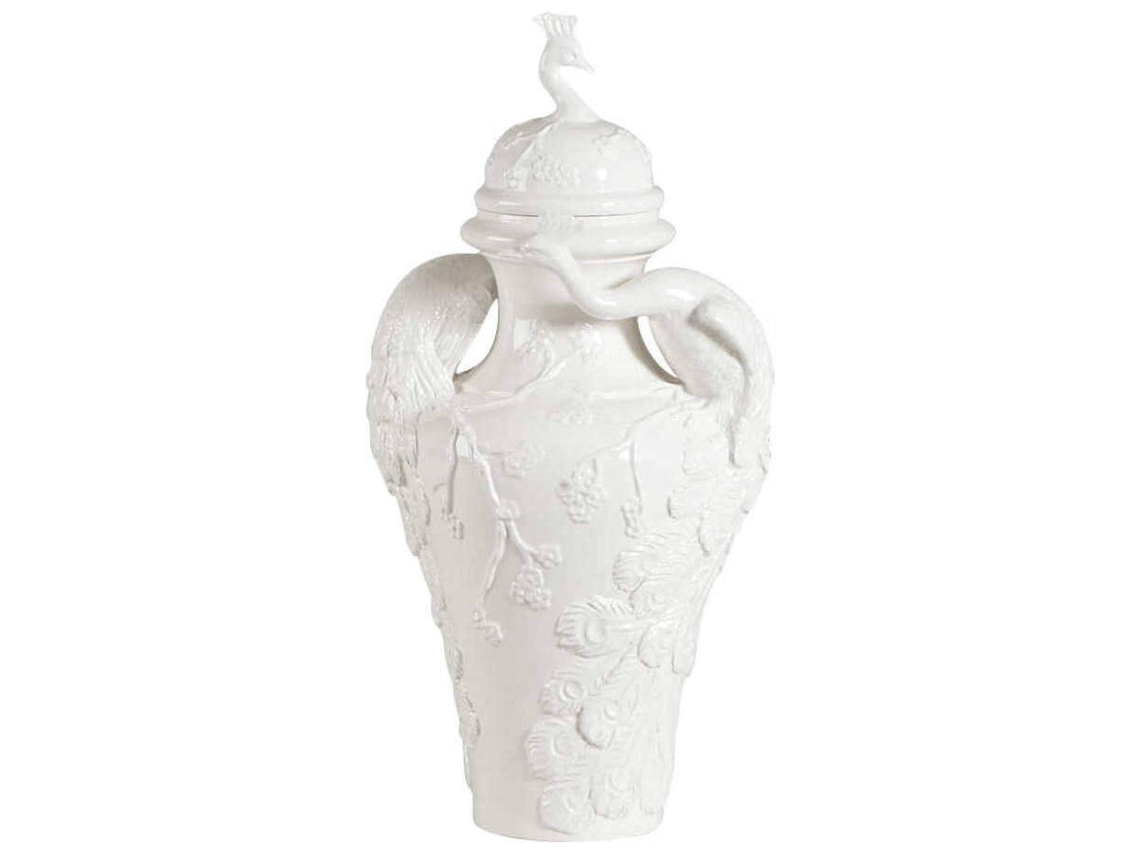 Peacock Ceramic Urn