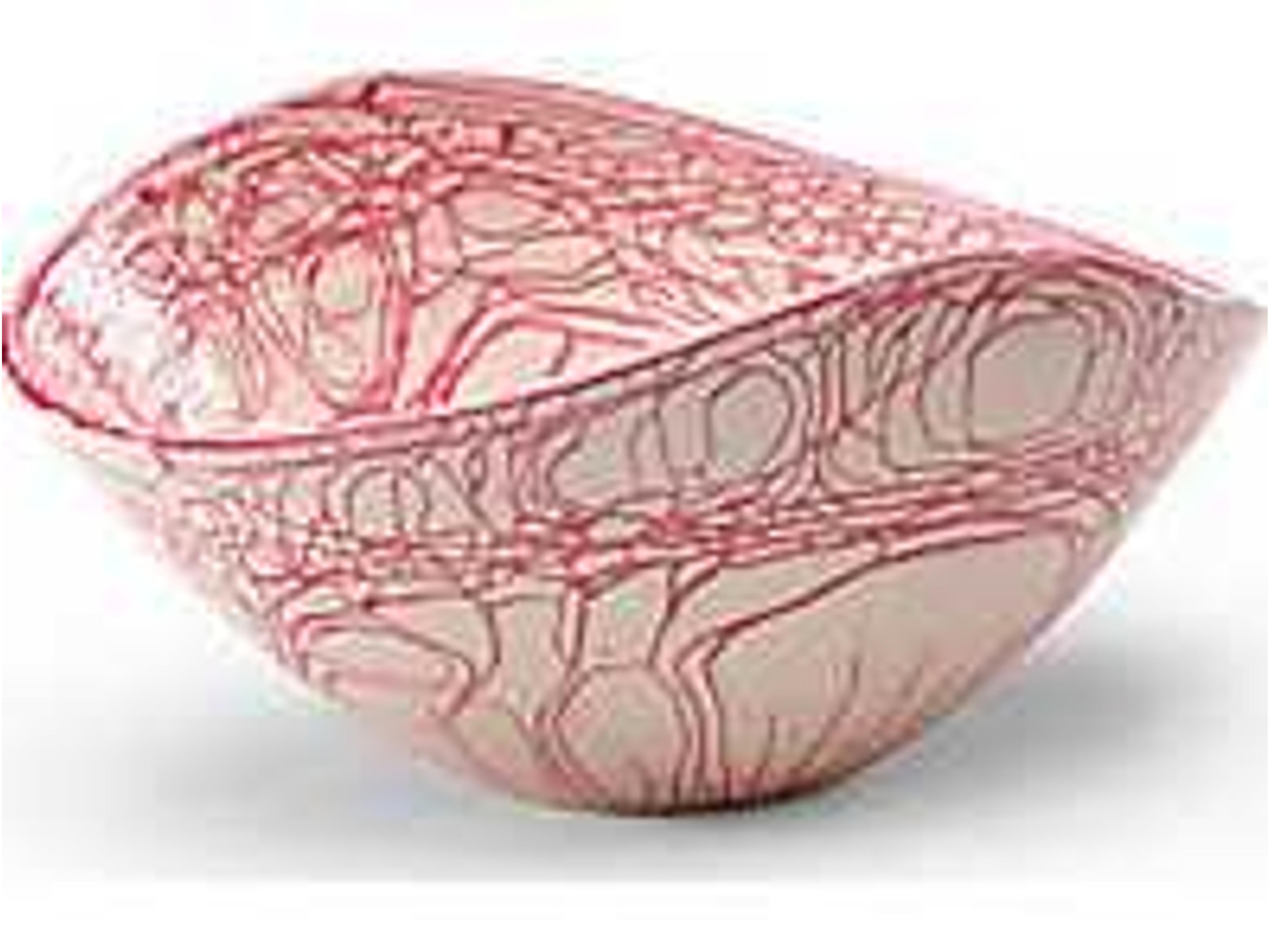 Swirl Glaze In Red On White Decorative Plate