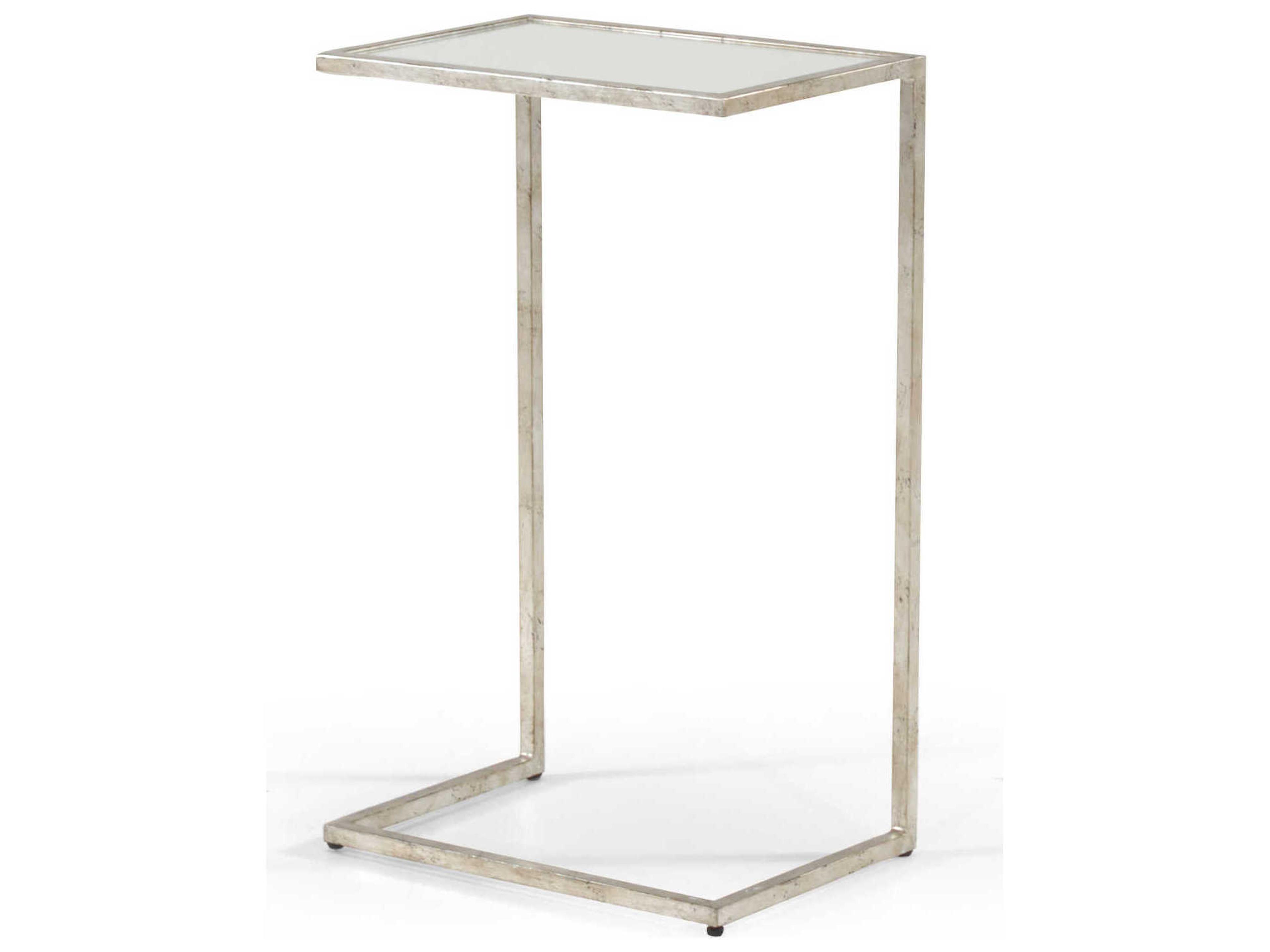 Matteson Rectangular Mirror Side Table - Silver