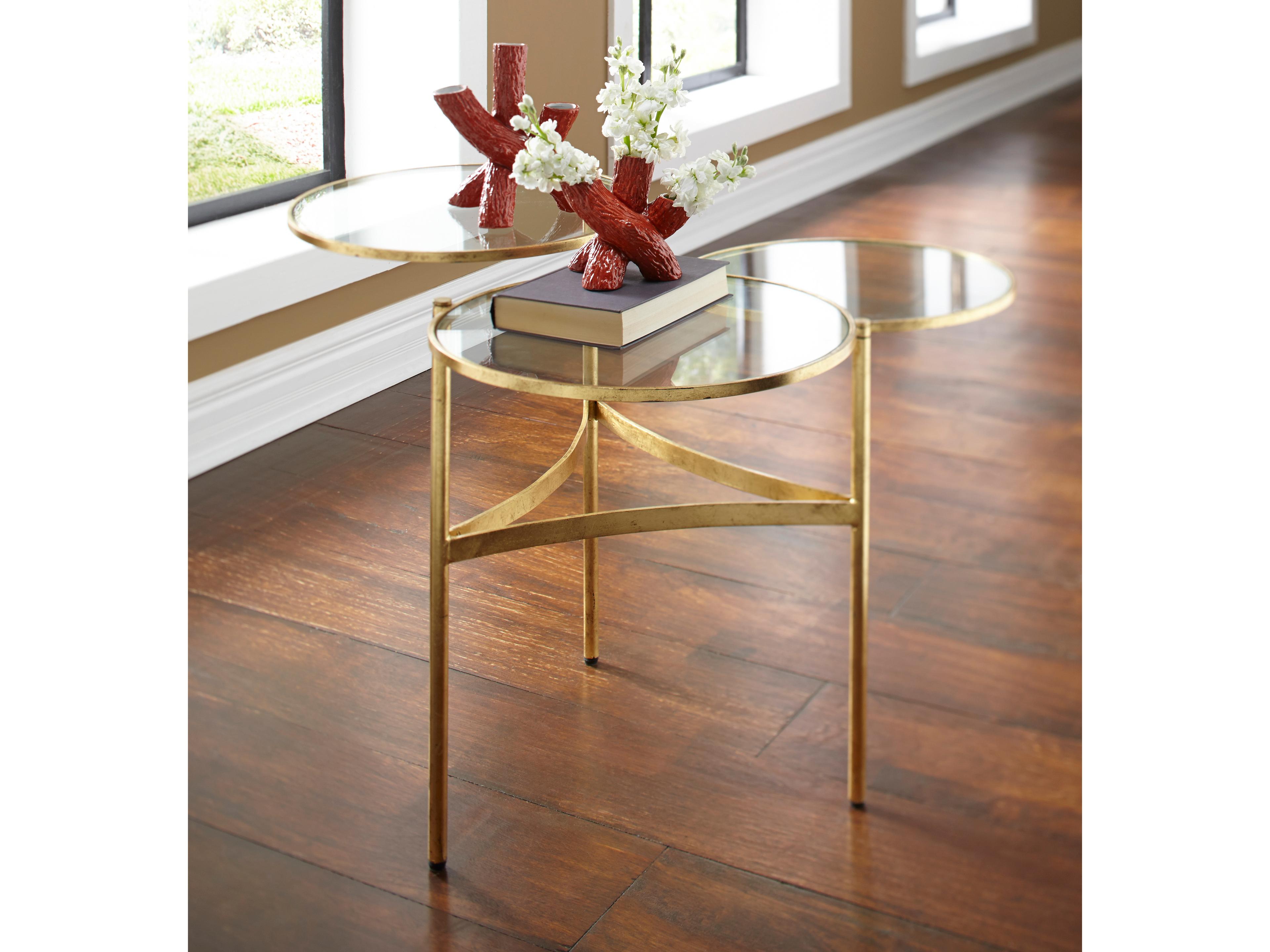 Chelsea House Bristol Round Glass Coffee Table - Gold