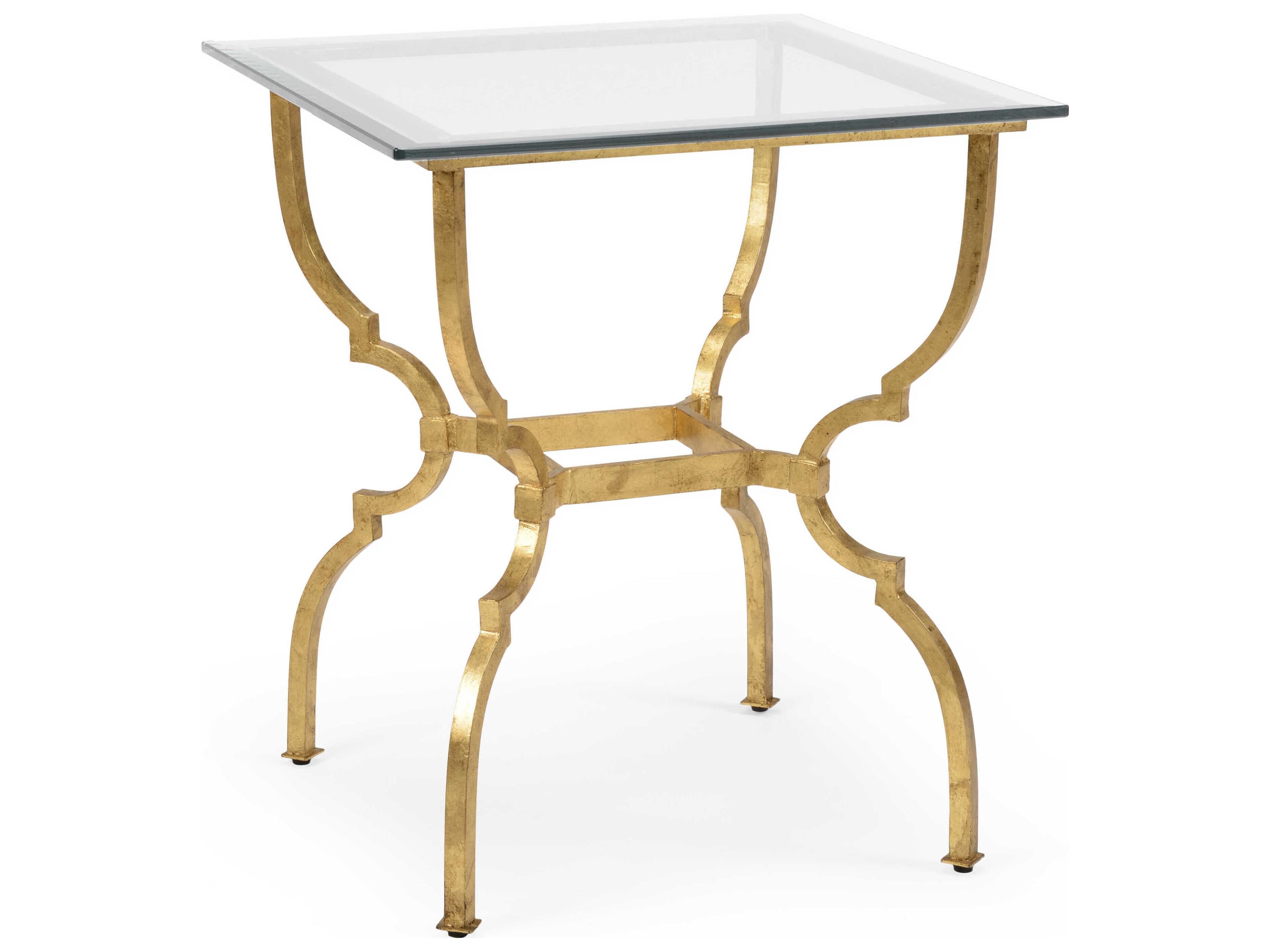 Chelsea House Norwich Square Glass Side Table - Gold