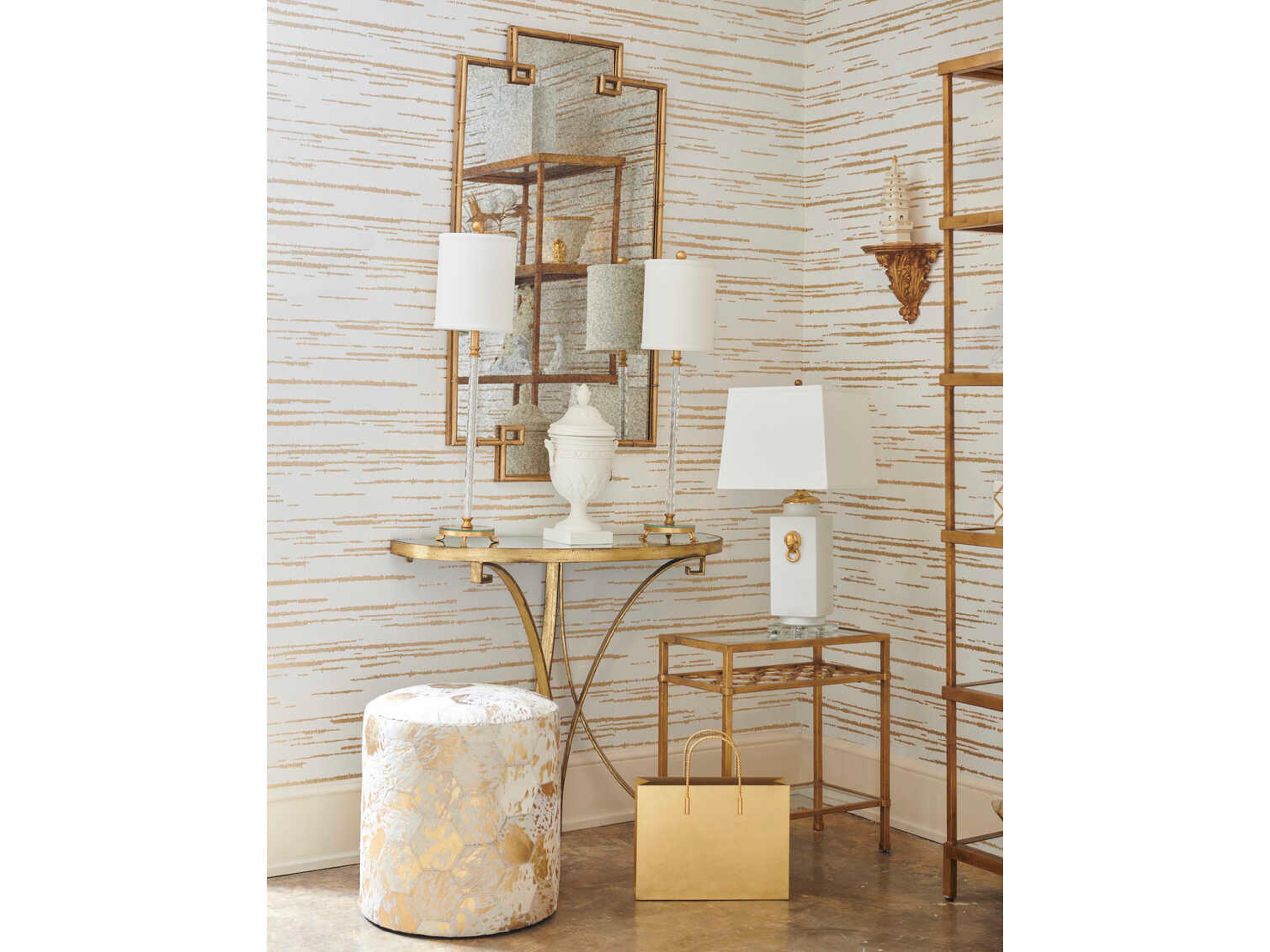 Chelsea House Pacific Rectangular Glass Antique Gold End Table