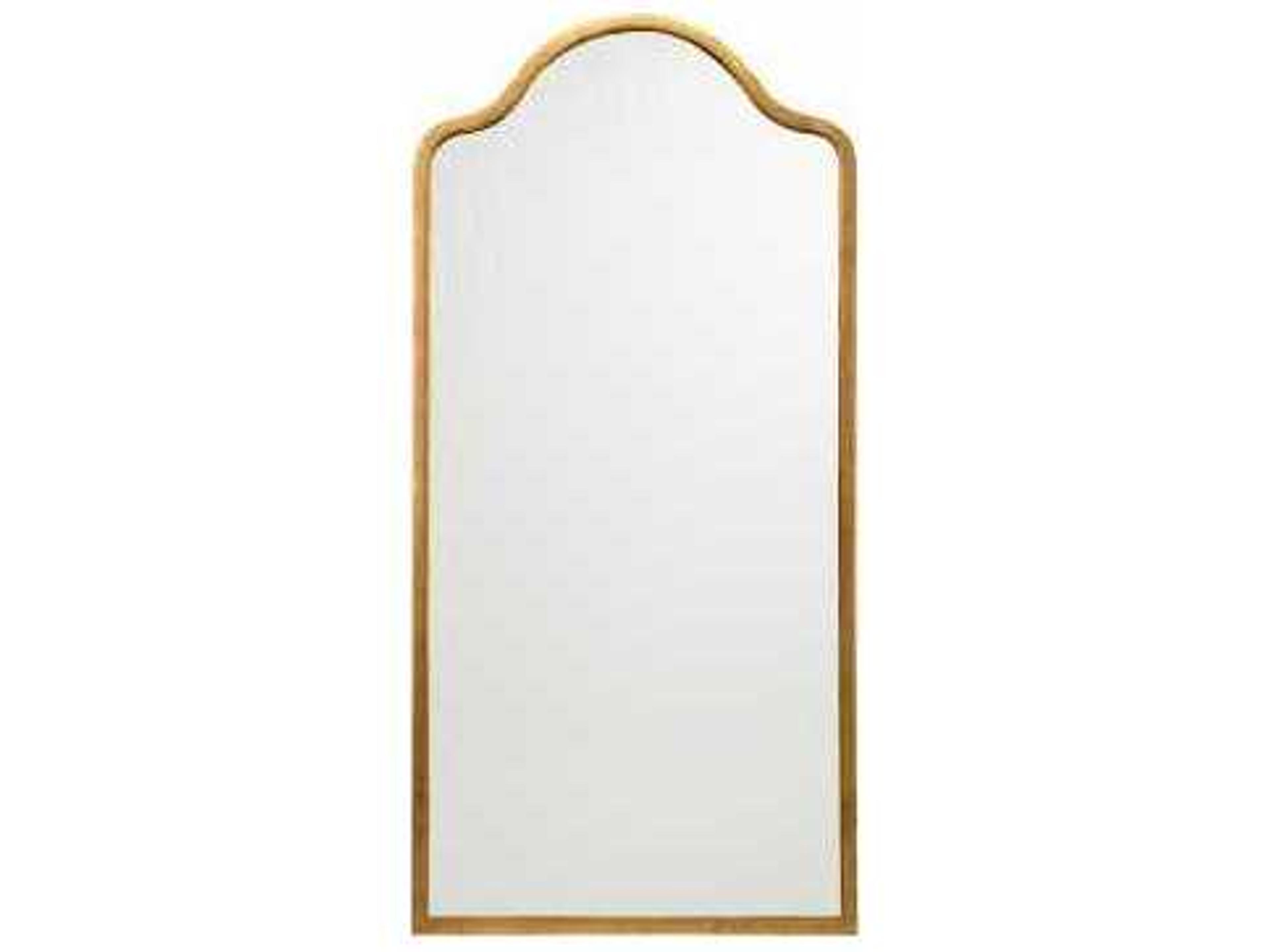 Scalloped Top Mirror Gold Antique Leaf Finish